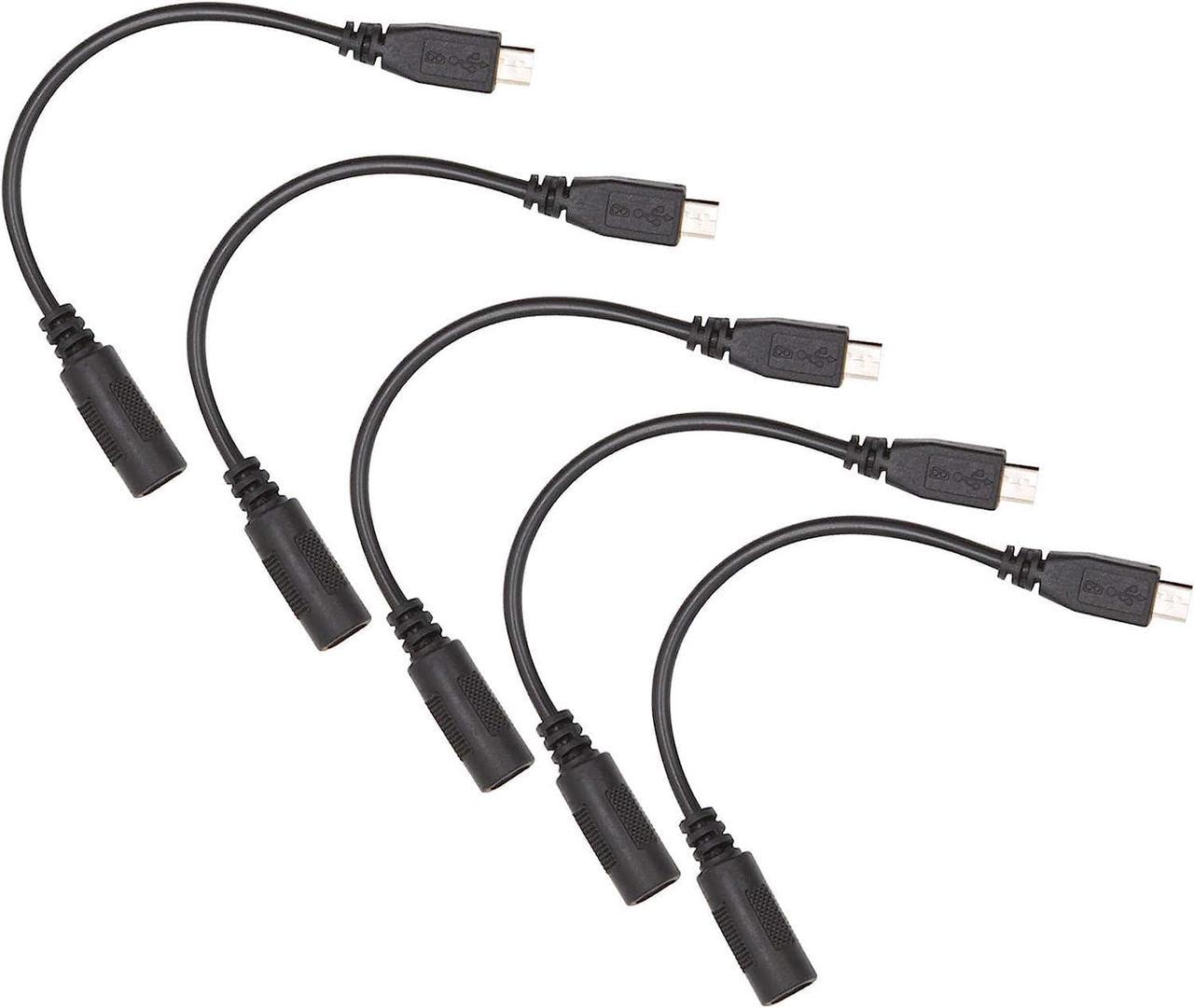 5PCS DC 5.5 x 2.1mm Female to Micro USB Male Connector Adapter 5V Power Cable(USB Micro-B to DC Female)