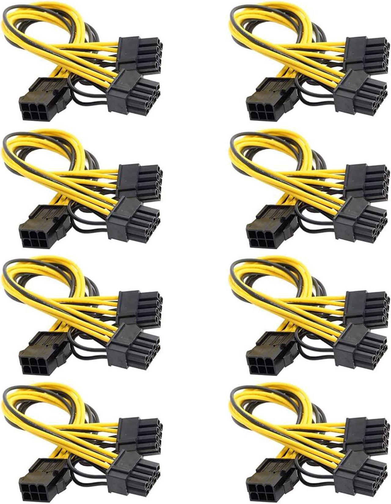 8Pack 6-pin to Dual 8 (6 + 2)-pin PCIe Adapter Power Cord, Motherboard Graphics Video Card PCI Express Power Adapter GPU VGA Y-Splitter Extension Cable Mining Video Card Converter Cable