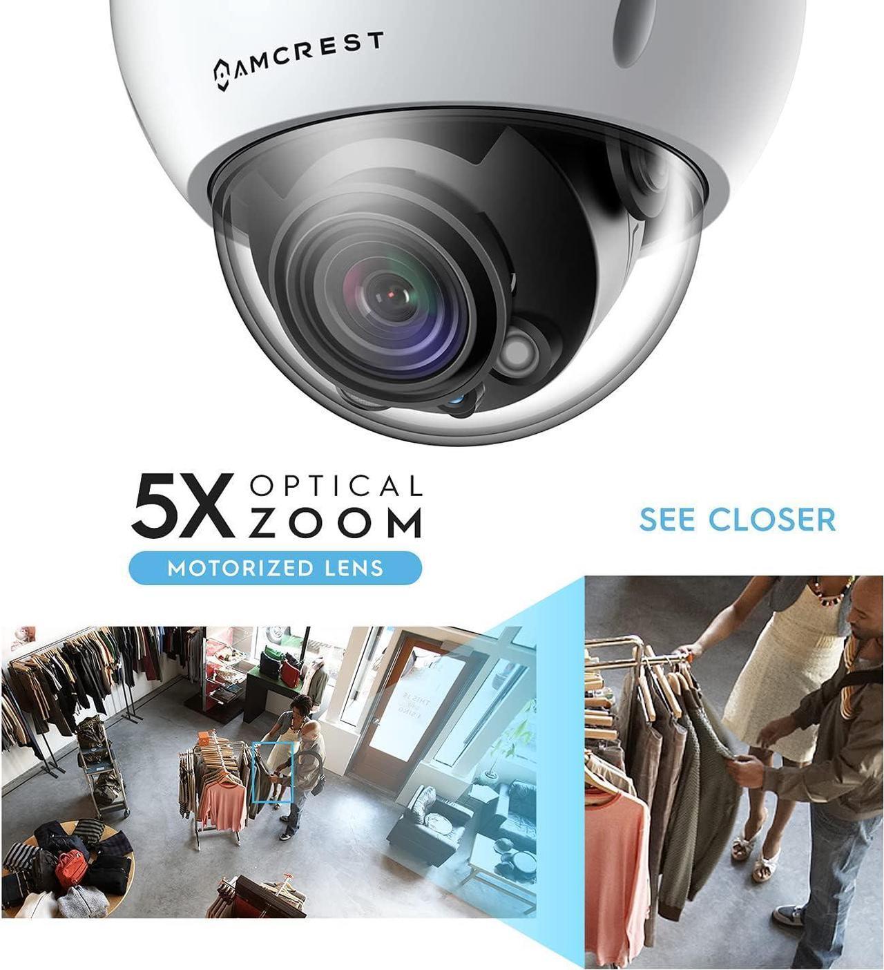 Alt view image 4 of 7 - Amcrest 4K Optical Zoom AI POE Camera, Varifocal 8MP Outdoor POE IP Camera Dome, Face/Human/Vehicle Detection, 2.7mm~13.5mm Lens, IP67, 5X Optical Zoom, (IP8M-VD2893EW-AI)