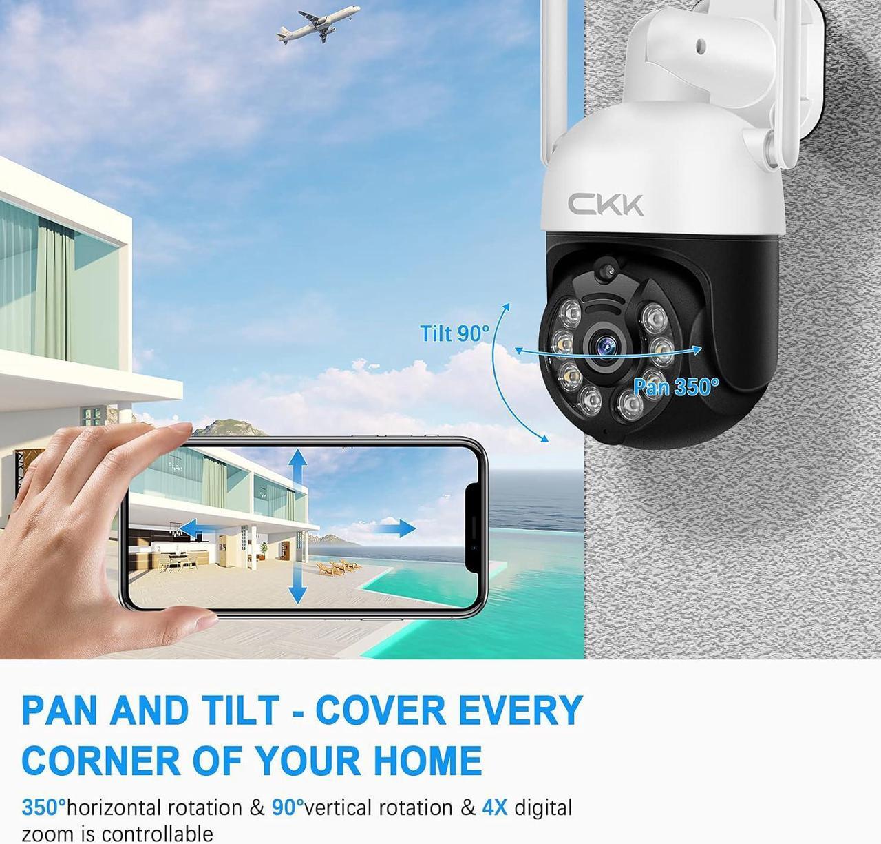 Alt view image 2 of 7 - Pan Tilt Zoom Wireless Security Camera System,4pcs 3MP PTZ Cameras Outdoor Indoor, 8 Channel 3MP WiFi Surveillance NVR System with 1TB Hard Drive,Floodlights & Siren Alarm,AI Human Detection