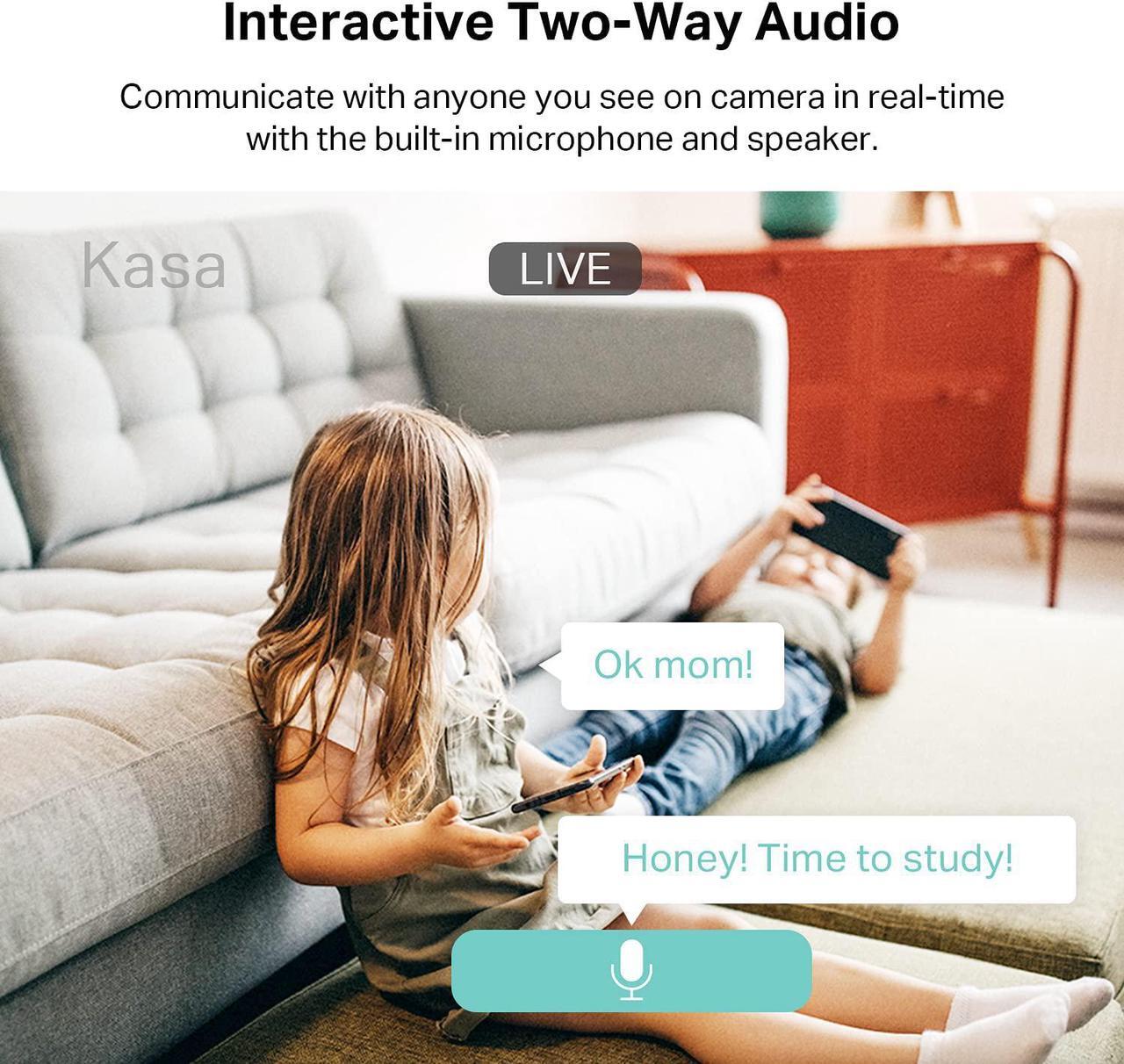 Alt view image 6 of 7 - Kasa 2K QHD Security Camera Pan/Tilt, Starlight Sensor for Color Night Vision, Motion Detection for Baby & Pet Monitor, 2-Way Audio, Cloud & SD Card Storage, Works with Alexa & Google Home (KC410S)
