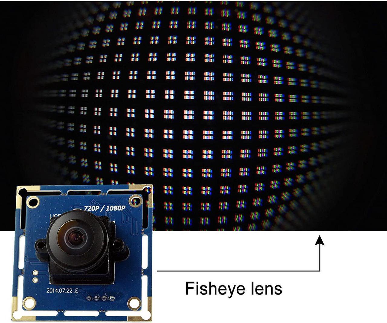 Alt view image 3 of 7 - ELP USB Fisheye Camera 180 Degree 1080P Lightburn Camera Wide Angle Pc Webcam,High Speed 100fps USB Camera Module for Golf Machine 3D Printer Embedded Camera Open Cv for Windows Linux Andorid Mac