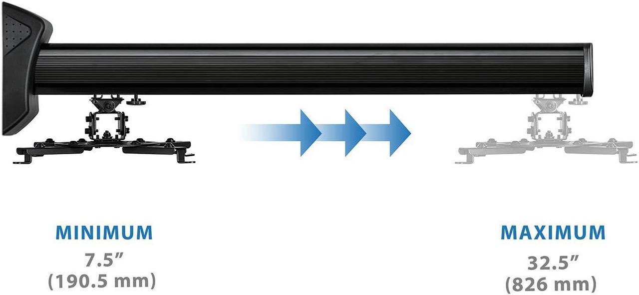 Alt view image 6 of 7 - Mount-It! Projector Wall Mount for Short Throw and Standard Projectors, Universal Projector Bracket Fits Epson Optoma Benq Viewsonic Projectors, 9 in. to 29.5 in. from Wall, 35 Lb Capacity (MI-608)