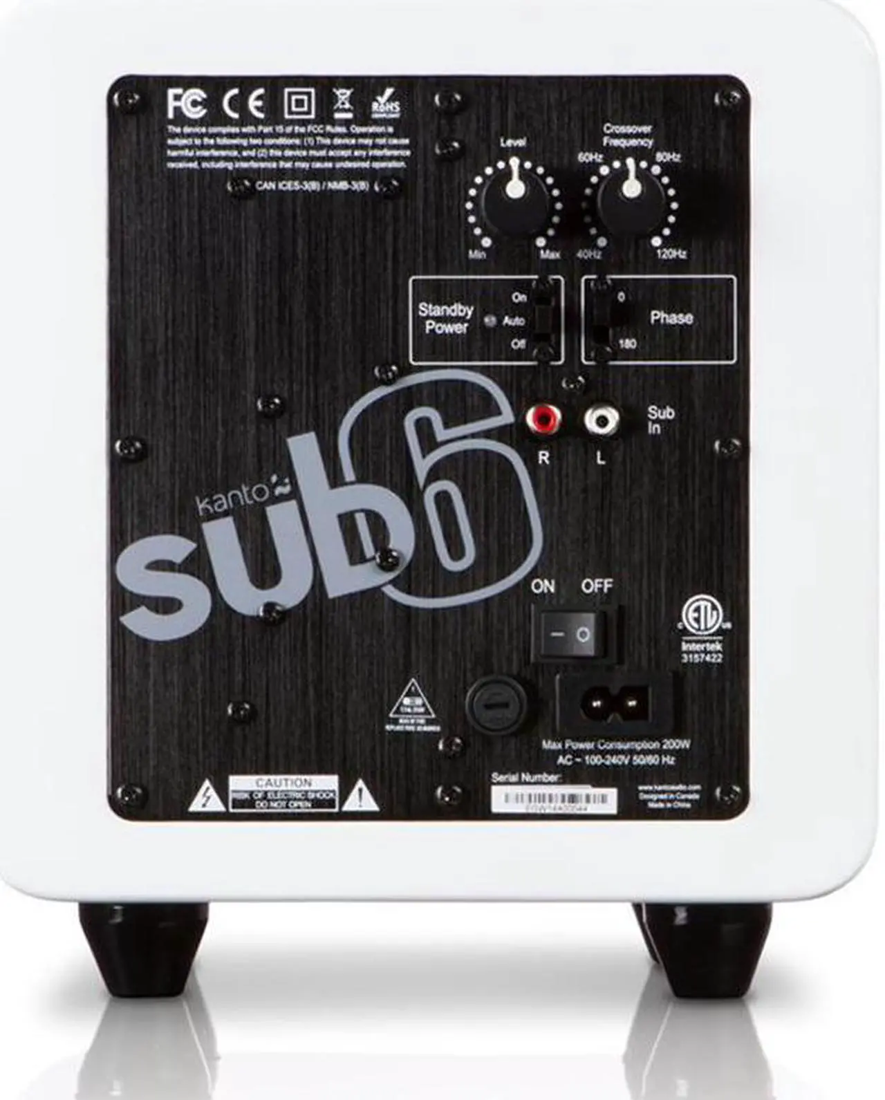 Alt view image 5 of 11 - Kanto SUB6 6-inch Powered Subwoofer, Gloss White