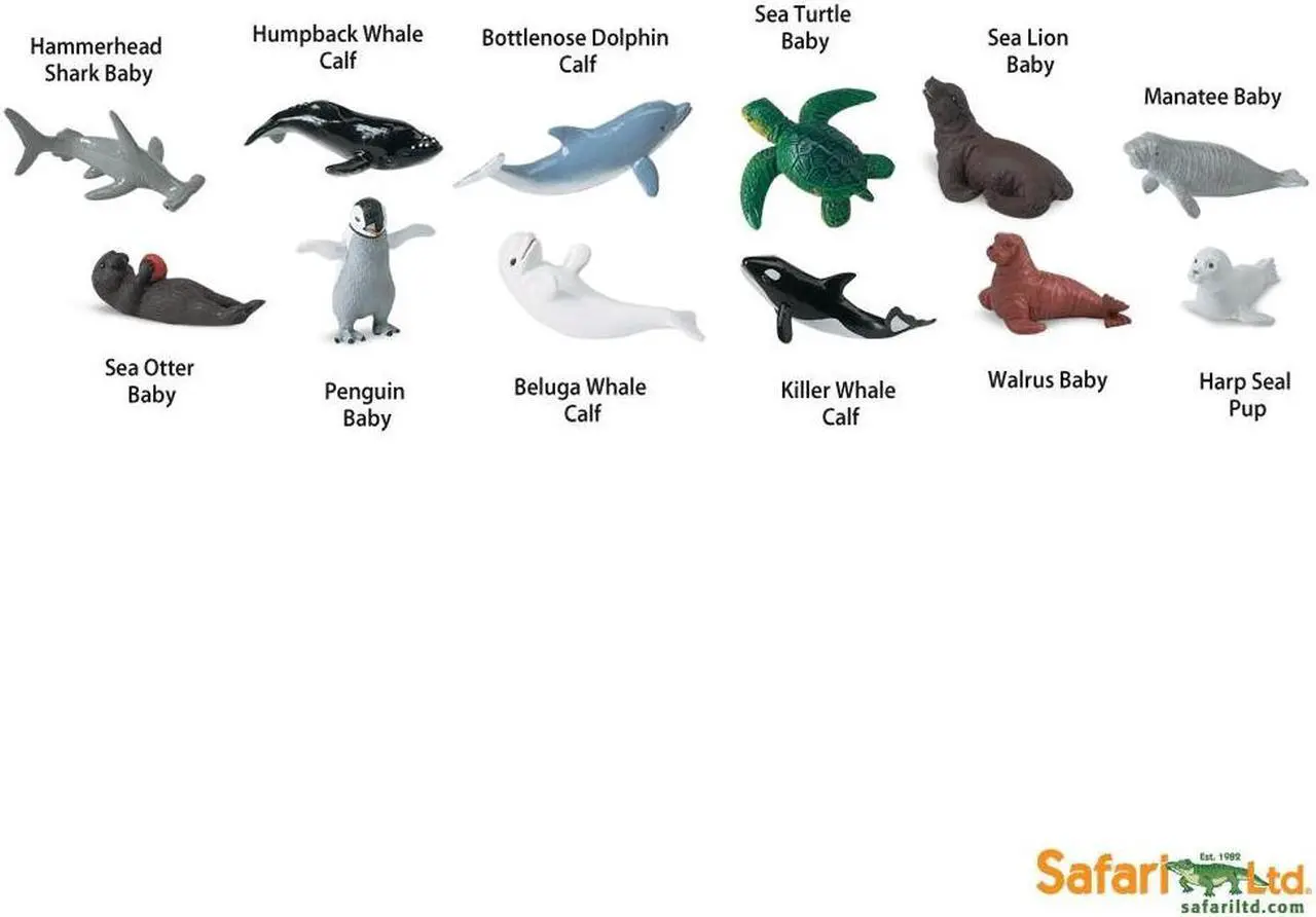 Alt view image 4 of 14 - Plastic Miniatures In Toobs-Baby Sealife
