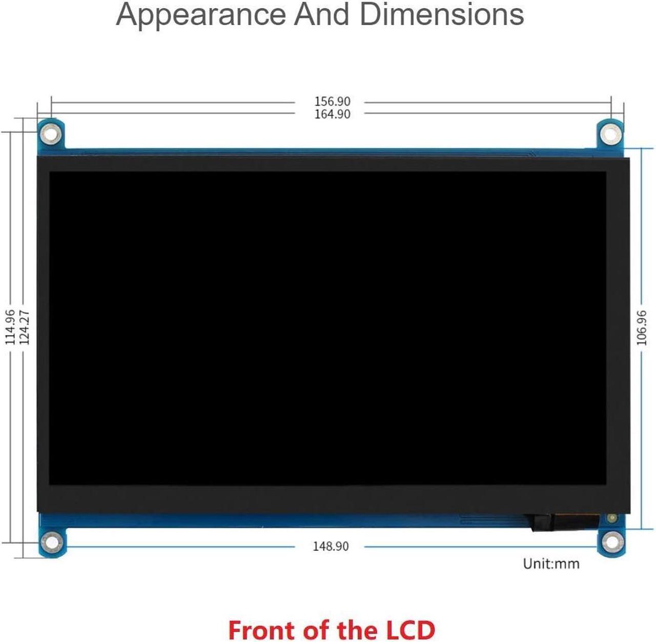 Alt view image 6 of 7 - 7inch HDMI LCD (H) Display Capacitive Touch Screen 1024x600 IPS LCD HDMI Module Compatible with Raspberry Pi, Jetson Nano,BB Black, Banana Pi Support Microsoft XBOX360 and Nintendo Switch