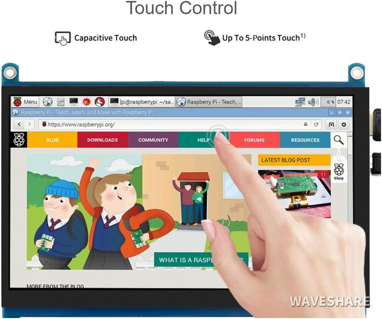 Alt view image 5 of 7 - 7inch HDMI LCD (H) Display Capacitive Touch Screen 1024x600 IPS LCD HDMI Module Compatible with Raspberry Pi, Jetson Nano,BB Black, Banana Pi Support Microsoft XBOX360 and Nintendo Switch