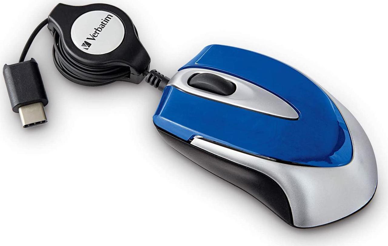 Verbatim USB-C Mini Optical Travel Mouse  Blue