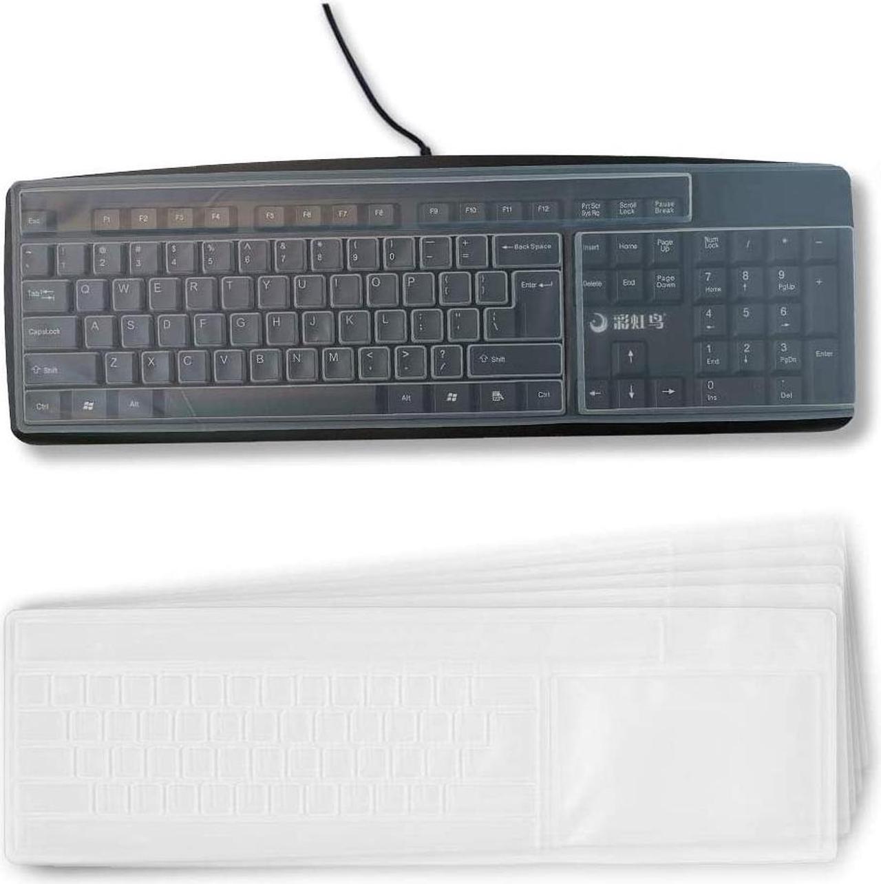 Main image of Reusable Waterproof Keyboard Covers, Universal Clear Keyboard Skin Protector Dust Cover for 104/108 Keys Standard Desktop Keyboard (10 Pack)