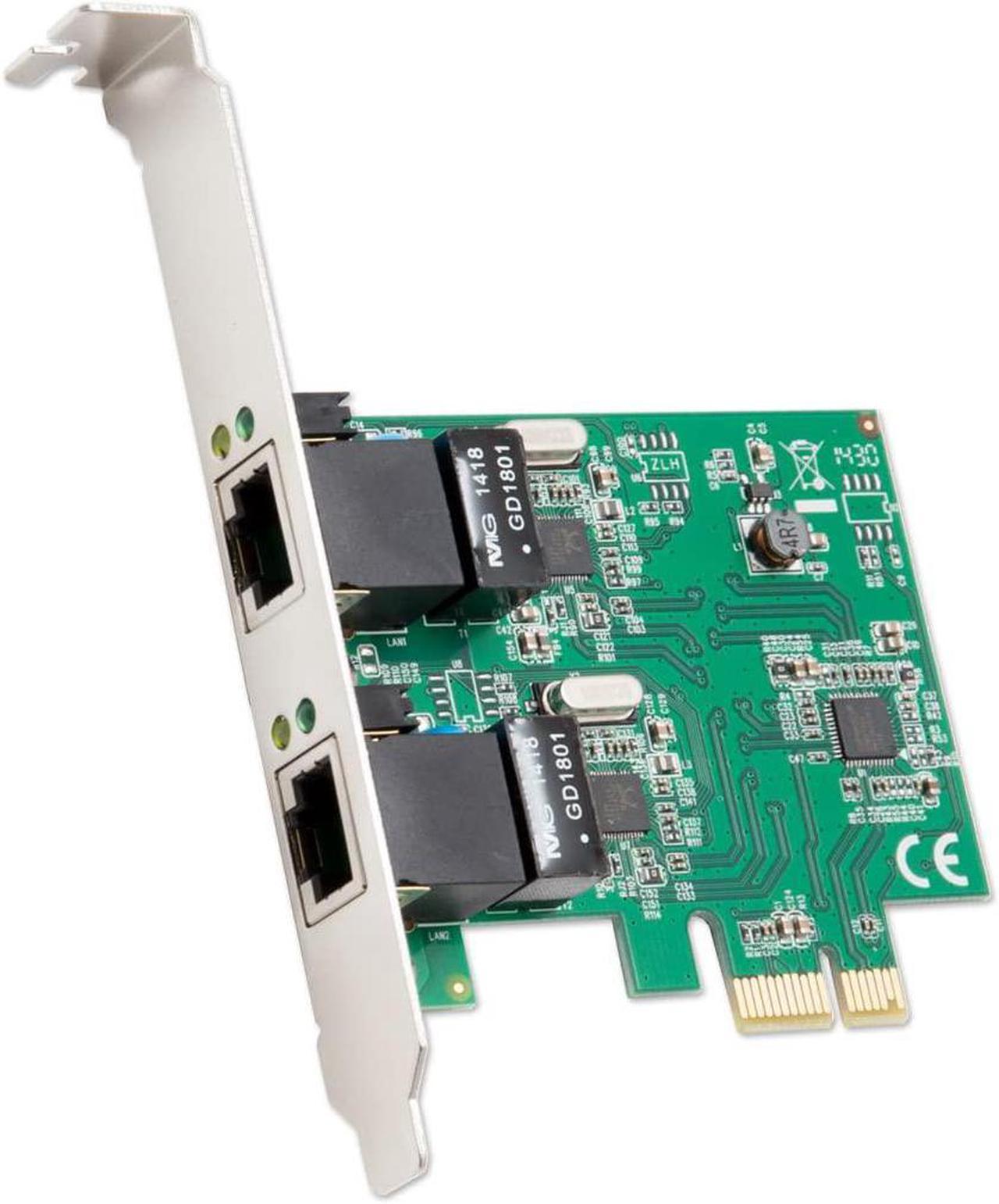 Syba Dual Port Gigabit Ethernet PCI Express 2.1 PCI-E x1 Network Adapter Card (NIC) 10/100/1000 Mbps Card with Realtek RTL8111 Chipset, 2 Port (SD-PEX24041)