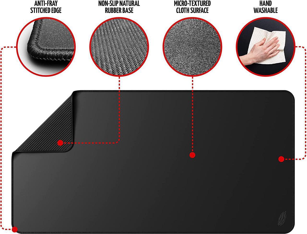 Alt view image 3 of 7 - Worlds Largest Gaming Mouse Pad Extended Large XXXL Black 48x24 with Stitched Edges 3XL - Laptop Computer & PC Desk Mat - Nonslip (3XL)