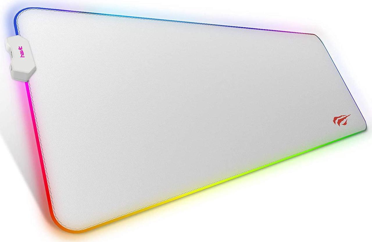 Havit RGB Gaming Mouse Pad Soft Non-Slip Rubber Base Mouse Mat for Laptop Computer PC Games (31.5 X 11.8 X 0.16 inches, White)