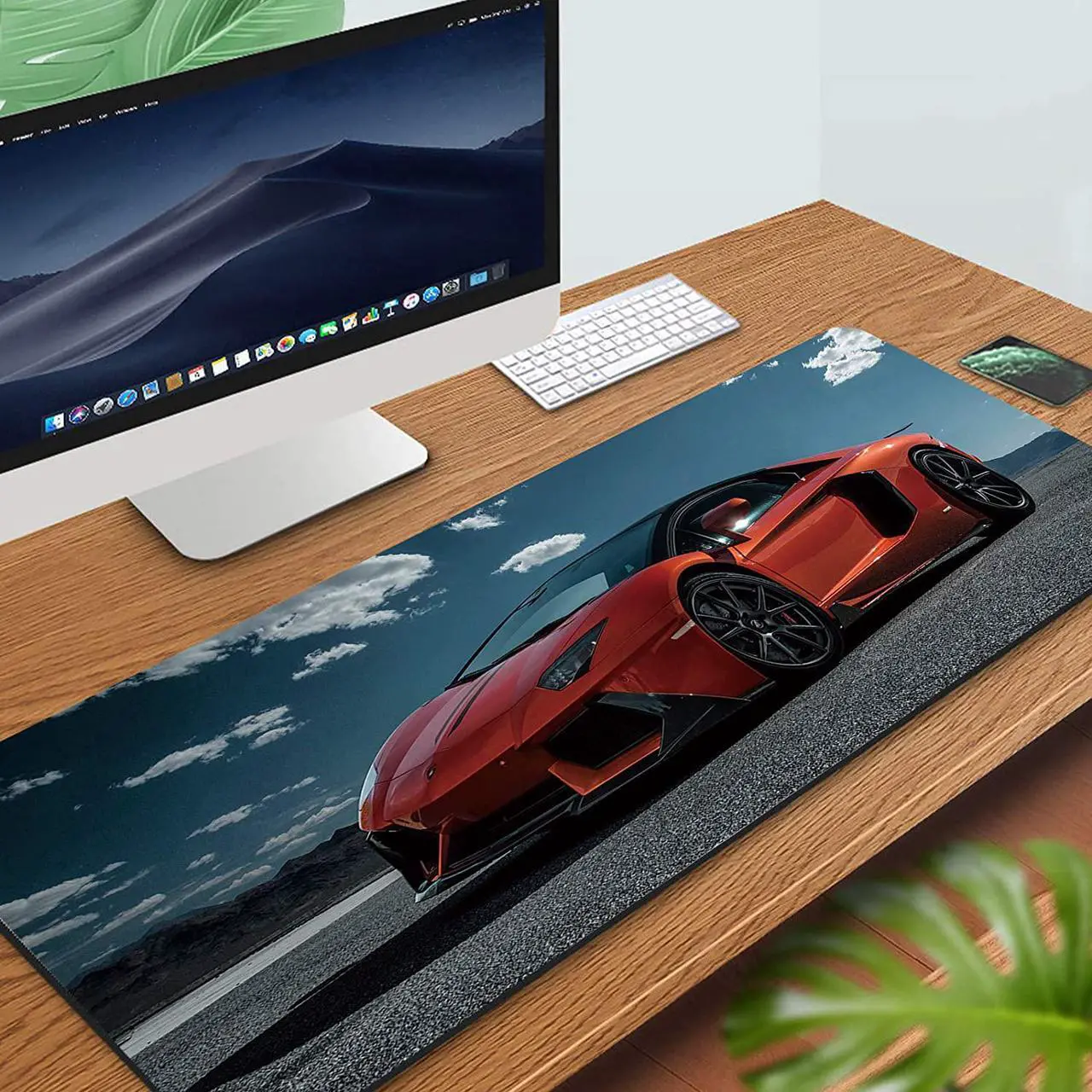 Alt view image 3 of 7 - 31.5x11.8 Inch Non-Slip Long Extended Large Gaming Mouse Pad with Stitched Edges XL Laptops Keyboard Mouse Mat(Lambo)