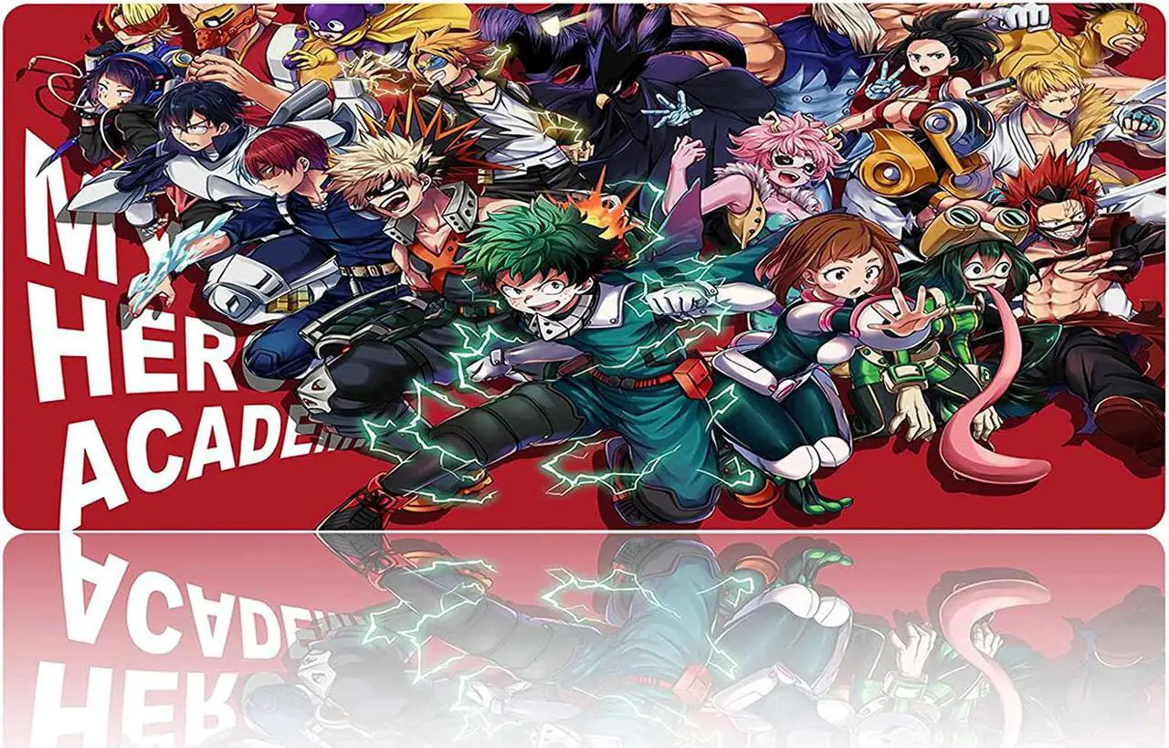 Main image of Anime Mouse Pad My Hero Academia Characters,Extra Large Gaming Mousepad Laptop Desk Pad Mat,Non-Slip Rubber Base,Stitched Edges,Smooth Fabric,Computer Keyboard & Mice Combo Pads 35.4x15.7 inch