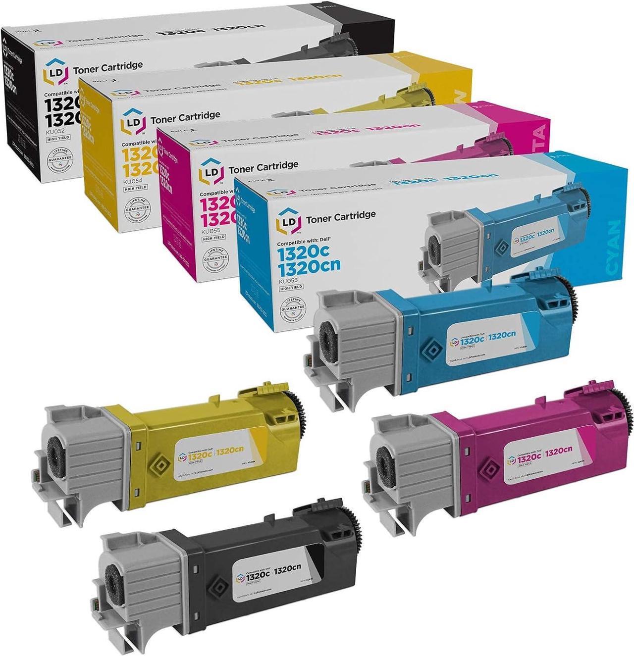 LD Compatible Toner Cartridge Replacement for Dell Color Laser 1320c High Yield (Black, Cyan, Magenta, Yellow, 4-Pack)