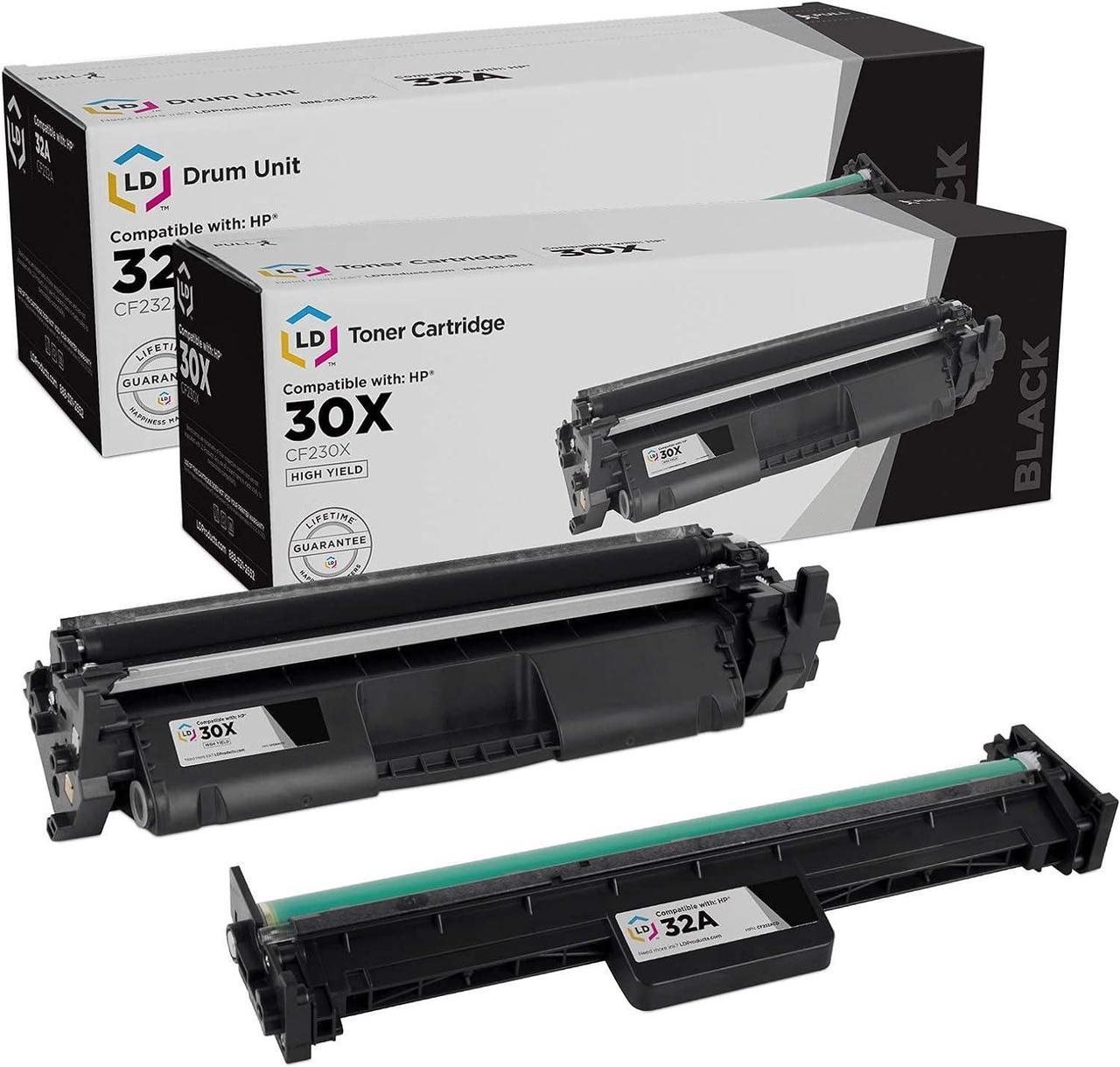 LD Products Compatible Toner & Drum Cartridge Replacement for HP 30X CF230X 30A Toner & 32A CF232A Drum for Laserjet Pro M203dw M203dn MFP M227fdw M227fdn Printer (1 Black Toner, 1 Drum, 2-Pack)