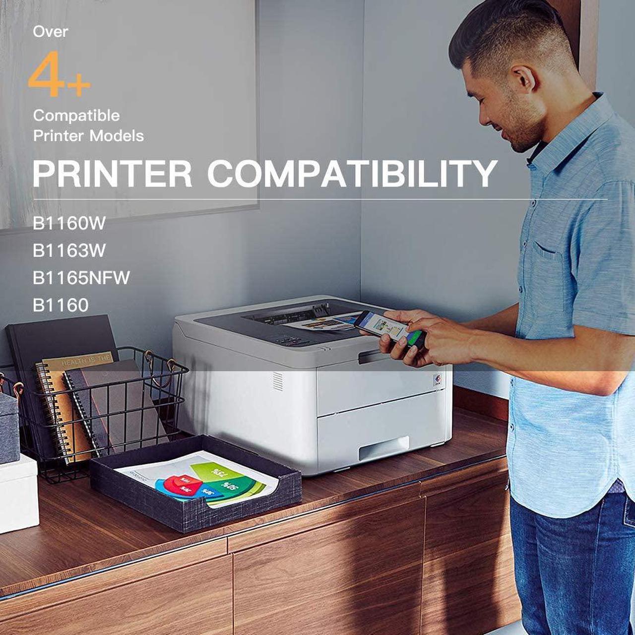 Alt view image 4 of 4 - E-Z Ink (TM) Compatible Toner Cartridge Replacement for Dell YK1PM 1160 331-7335 HF44N HF442 to use with B1160 B1160w B1163w B1165nfw Mono Laser Printers (Black, 2 Pack)