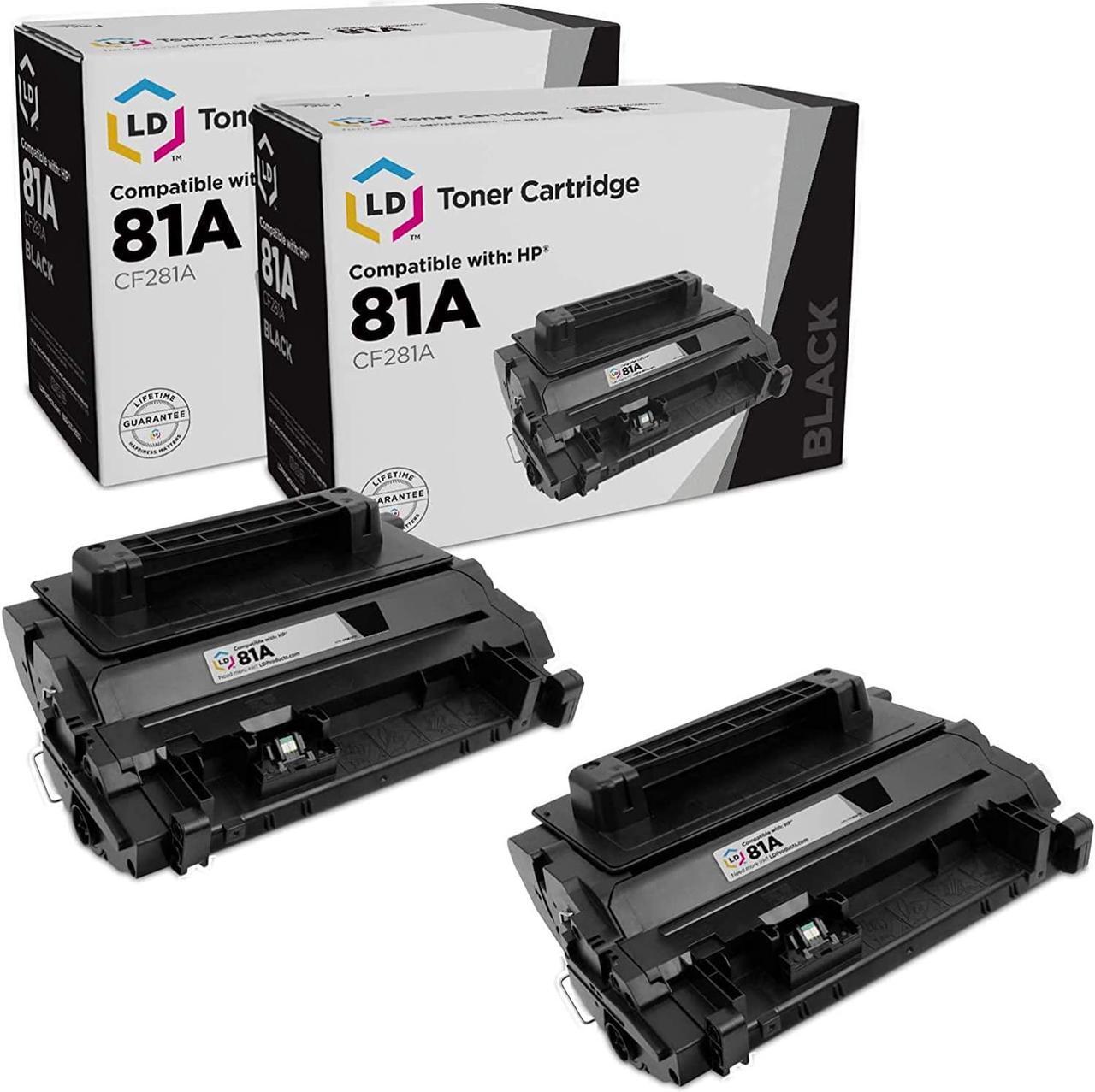 Main image of LD Products Compatible HP 81A CF281A Toner Cartridge Replacement for Laserjet Enterprise Flow MFP M630z M604dn M604n M605dh M605dn M605n M605x M606dn M606x M630dn M630f M630h M630 (Black, 2-Pack)