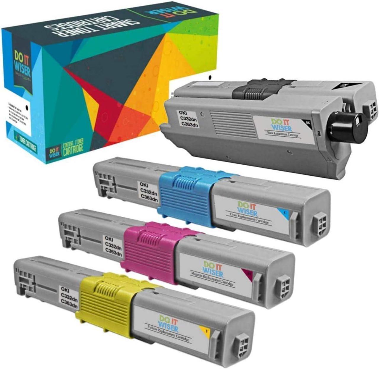 Do it Wiser Compatible Toner Cartridge Replacement for OKI Okidata C332dn C332 MC363dn MC363 Printers - 46508704, 46508703, 46508702, 46508701 (4-Pack)