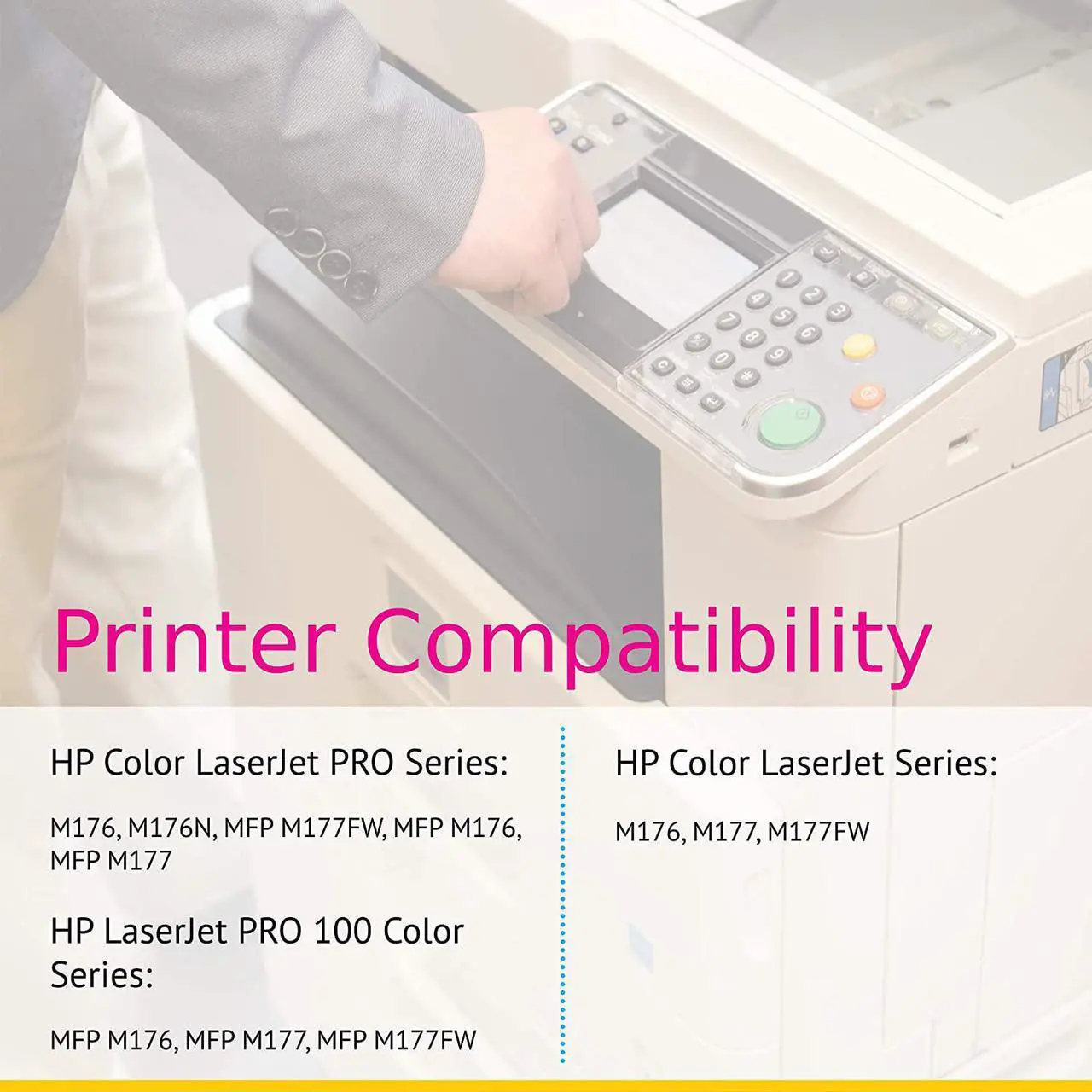 Alt view image 4 of 6 - Compatible Toner Cartridge Replacement for  130A CF310A Black CF311A Cyan CF313A Magenta CF312A Yellow Color Enterprise M855dn M855x+ Color Enterprise M855xh 5 Color Set