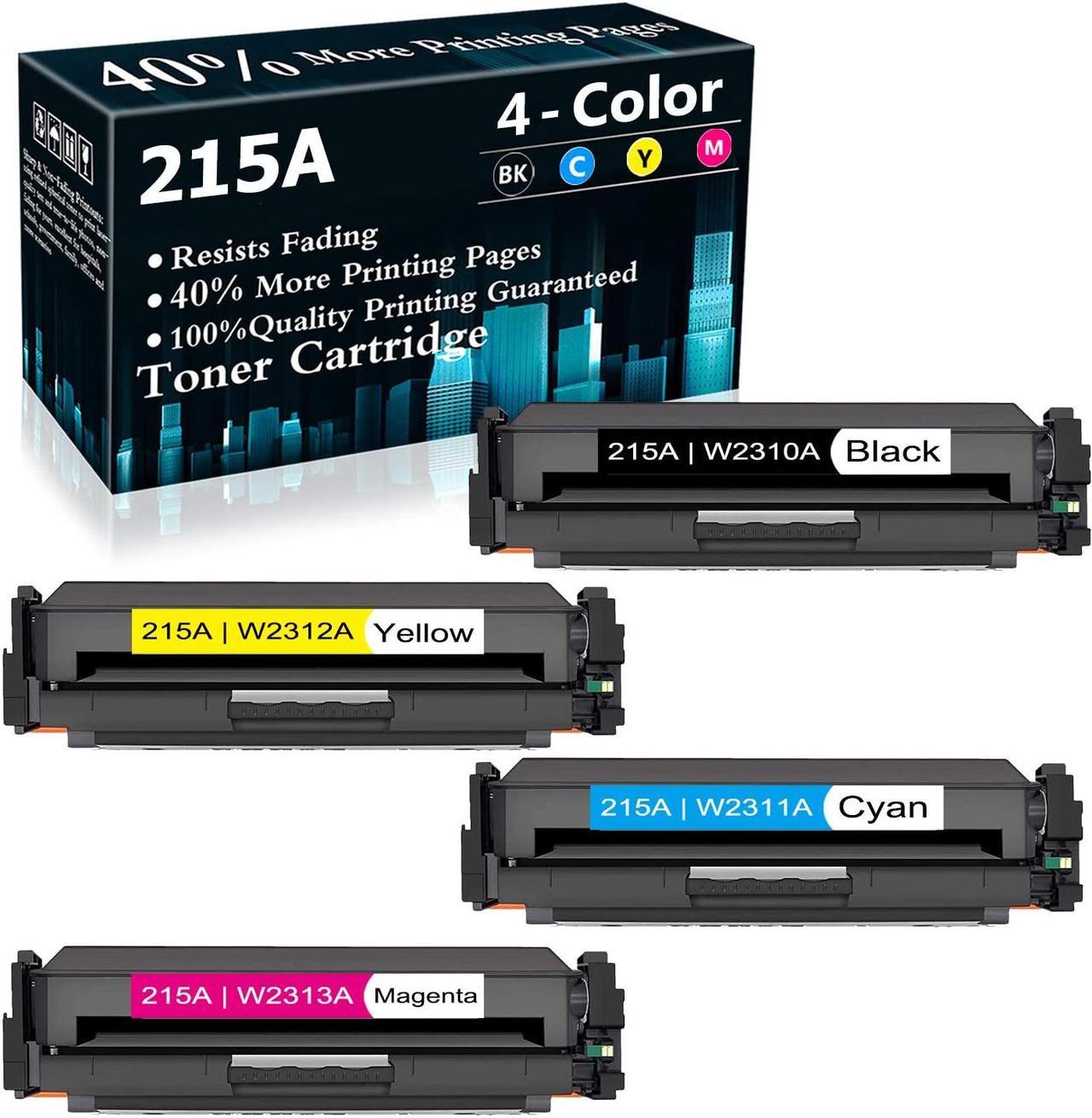 4-Pack (BK+C+Y+M) 215A | W2310A W2311A W2312A W2313A Toner Cartridge Replacement for HP Color Laserjet Pro MFP M182nw(7KW55A) M182n(7KW54A) M183fw(7KW56A) M155 M182 Printer Ink Cartridge