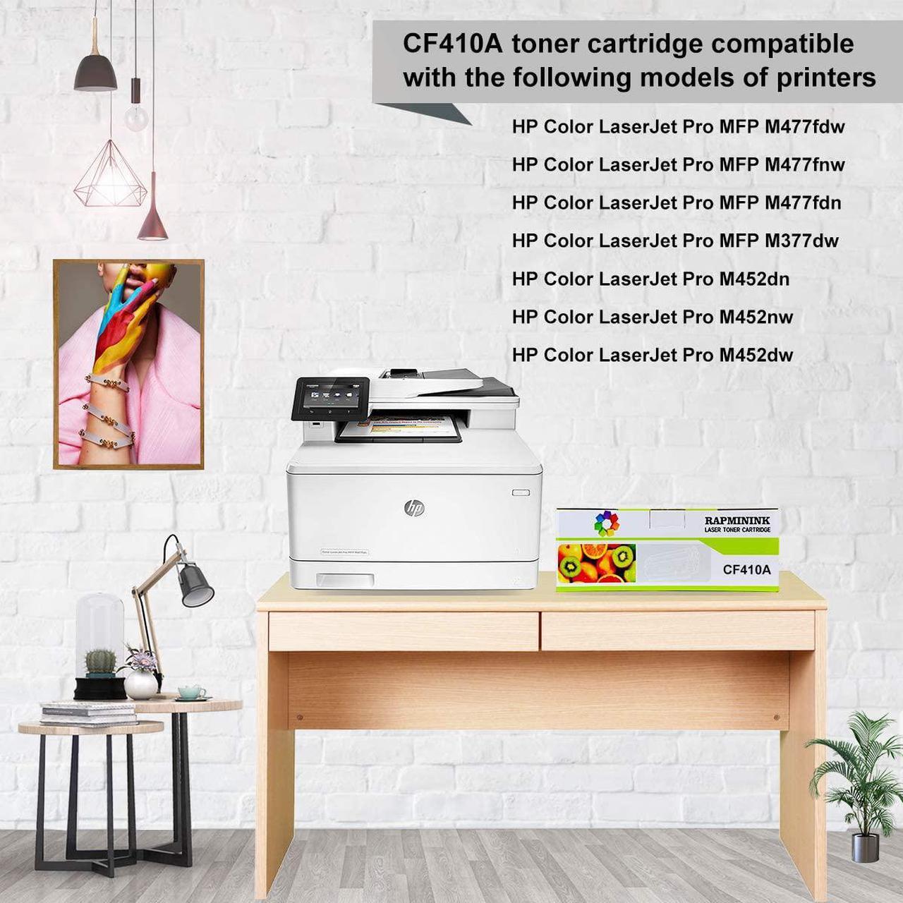 Alt view image 3 of 7 - RapmininK Compatible Replacement for 410A CF410A Toner Cartridge for use with Pro MFP M477fdw MFP M477fdn MFP M477fnw, Color Pro M452dn M452nw M452dw (Black, 2-Pack)