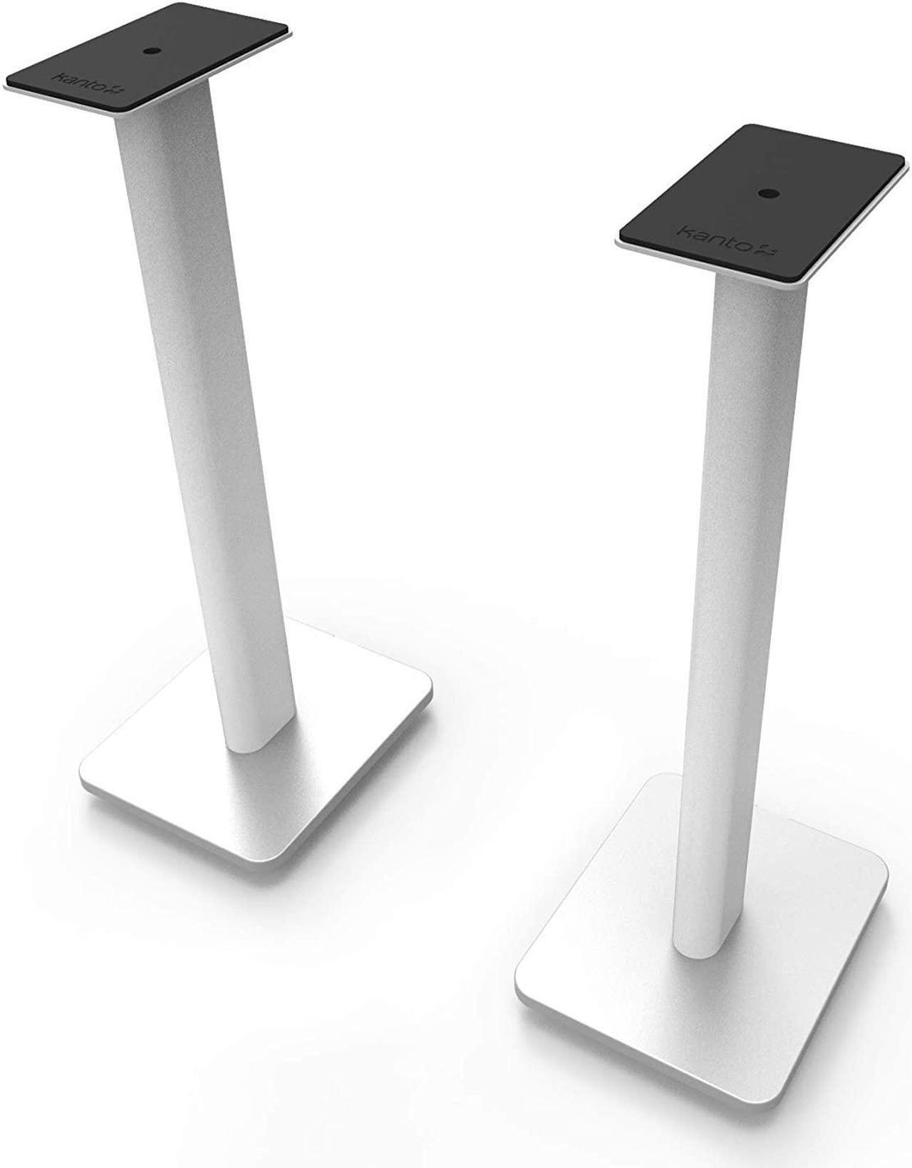 Alt view image 5 of 7 - Kanto YU6MW 200W Bookshelf Speakers with Bluetooth - Matte White (Pair) with Kanto SP26PLW 26" Fixed-Height Stands for Bookshelf Speakers - White (Pair) (2022)