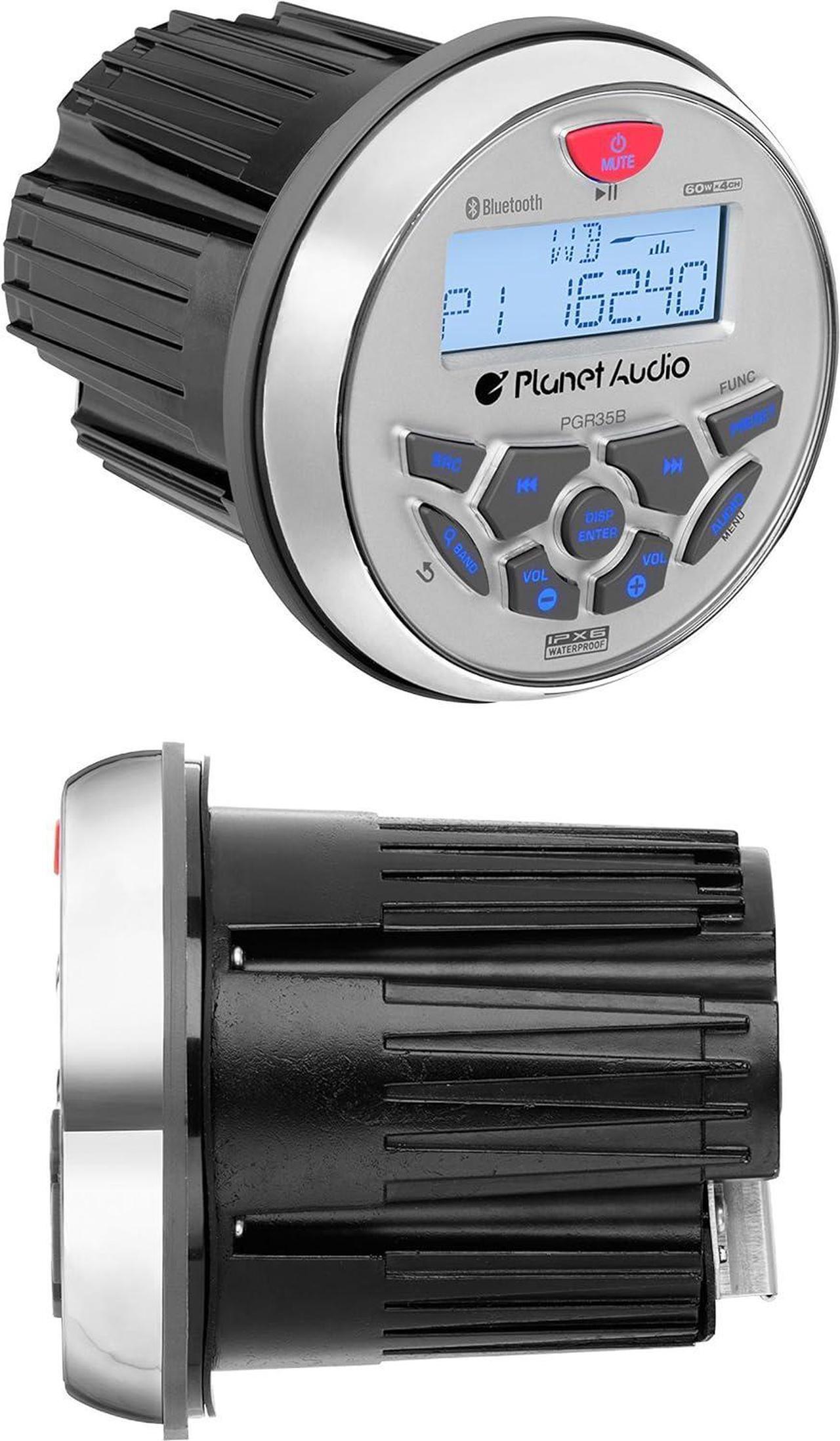 Alt view image 2 of 7 - Audio PGR35B Weatherproof Marine Gauge Receiver - Bluetooth, Digital Media MP3 Player, No CD Player, USB Port, AUX-In, AM/FM Radio Receiver