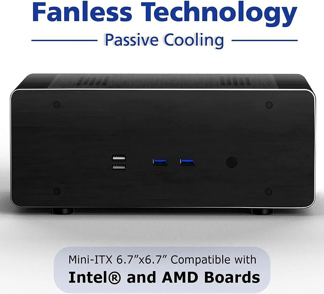 Alt view image 5 of 7 - Akasa Maxwell Pro | Mini ITX Case | Internal Power Adapter & External Power Brick & US Lead | 100% Aluminum Fanless Case | Included Thermal Modules, Copper Heatpipes and 2X PSU Units