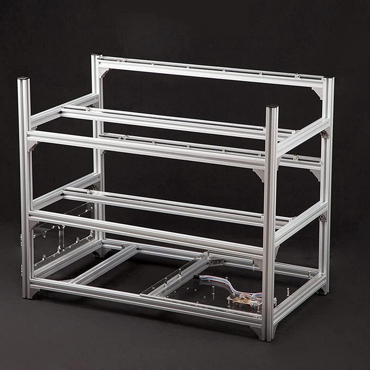 Alt view image 2 of 7 - YJYGR Mining Rig Frame 12 GPU Open-Pit Mining Machine Frame Case Mining Coin Ring Support Bracket Case Frame Transfer Mining Rack (Size : 12 GPU)
