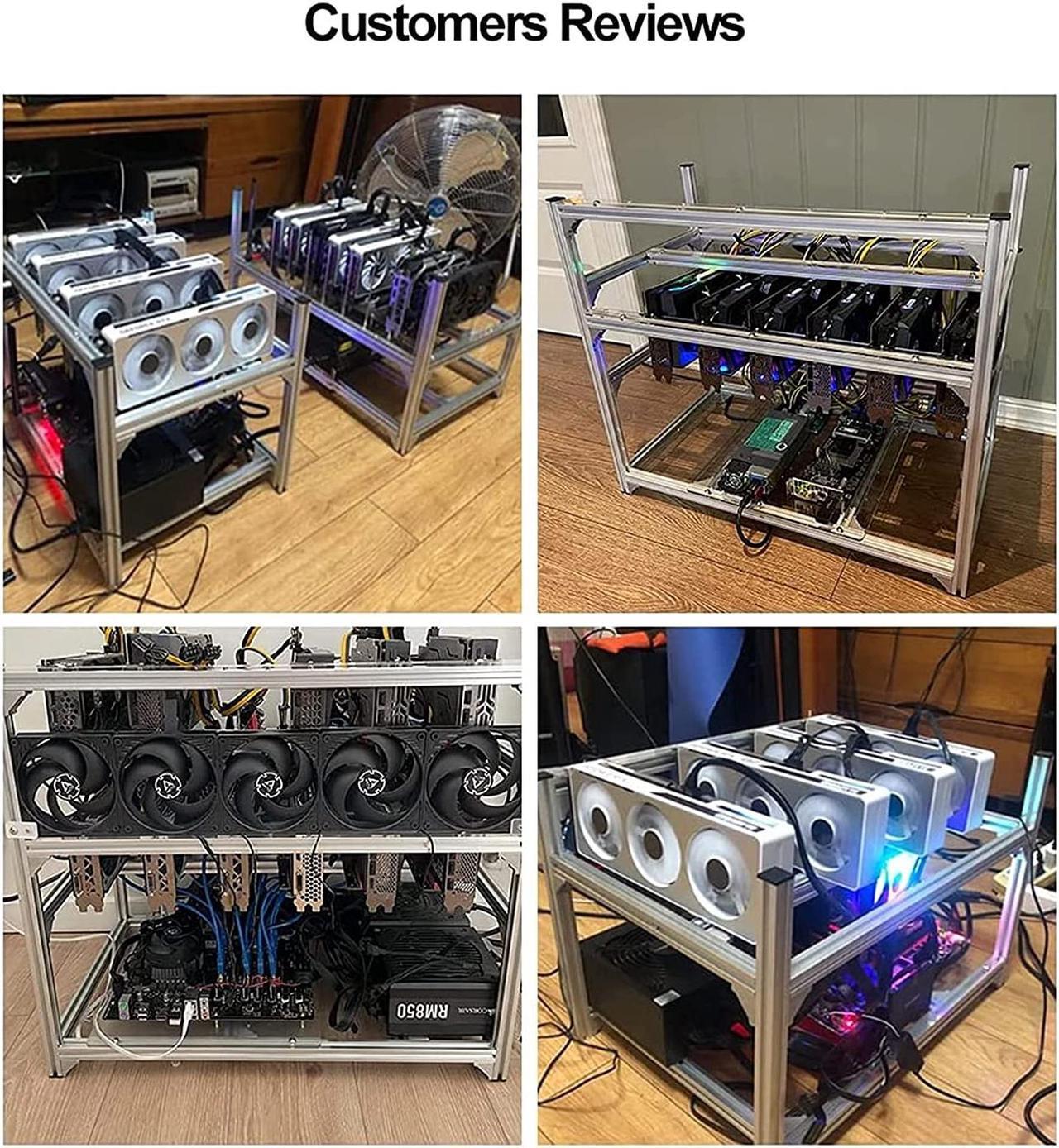 Alt view image 5 of 7 - YJYGR Mining Rig Frame 12 GPU Open-Pit Mining Machine Frame Case Mining Coin Ring Support Bracket Case Frame Transfer Mining Rack (Size : 12 GPU)