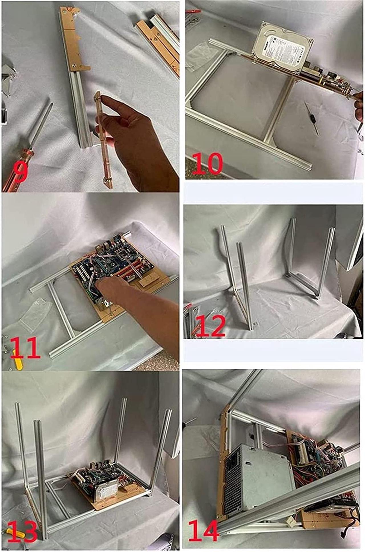 Alt view image 6 of 7 - YJYGR Mining Rig Frame 12 GPU Open-Pit Mining Machine Frame Case Mining Coin Ring Support Bracket Case Frame Transfer Mining Rack (Size : 12 GPU)