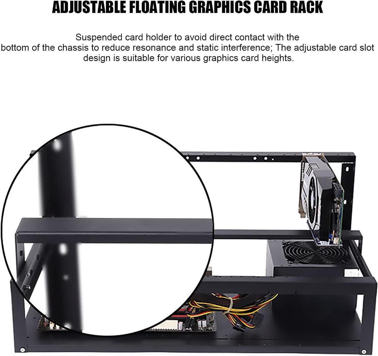 Alt view image 3 of 7 - Mining Rig Frame Up to 8 GPU, Steel Open Air Miner Mining Frame Rig Case Adjustable Floating Graphics Card Rack, Open Air Mining Frame Easy to Assemble