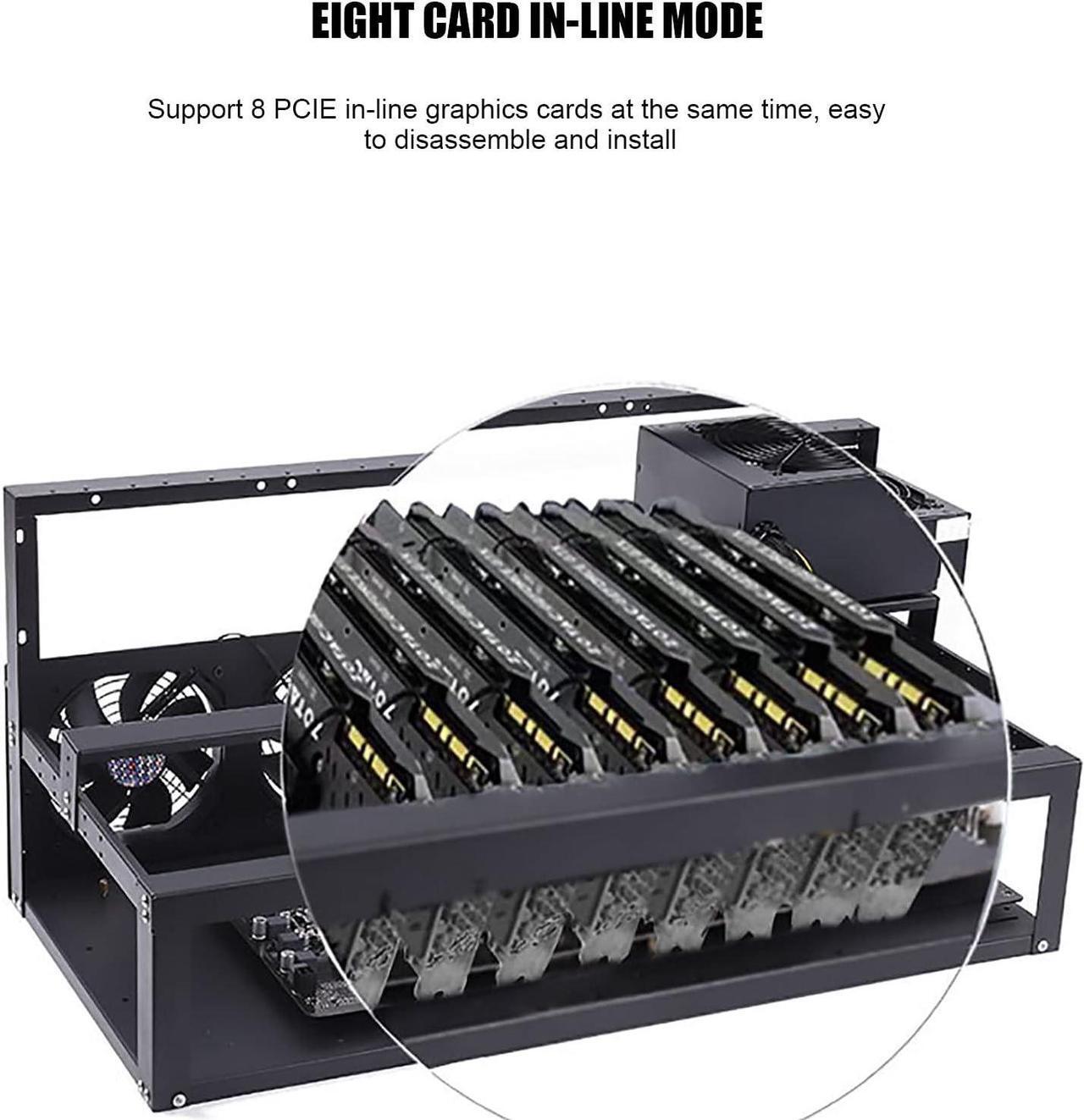 Alt view image 4 of 7 - Mining Rig Frame Up to 8 GPU, Steel Open Air Miner Mining Frame Rig Case Adjustable Floating Graphics Card Rack, Open Air Mining Frame Easy to Assemble