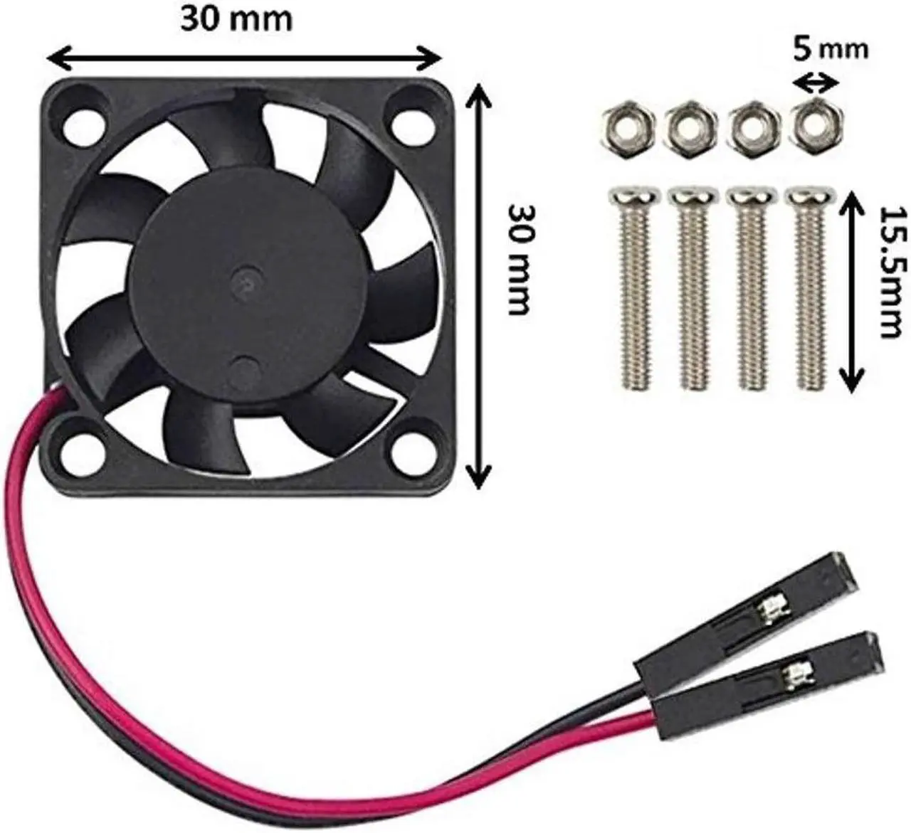 Alt view image 2 of 5 - Easycargo 30mm Fan 5V 3.3V DC Quiet Fan for Raspberry Pi 5 4 3B+ 3007 (4-Sets)