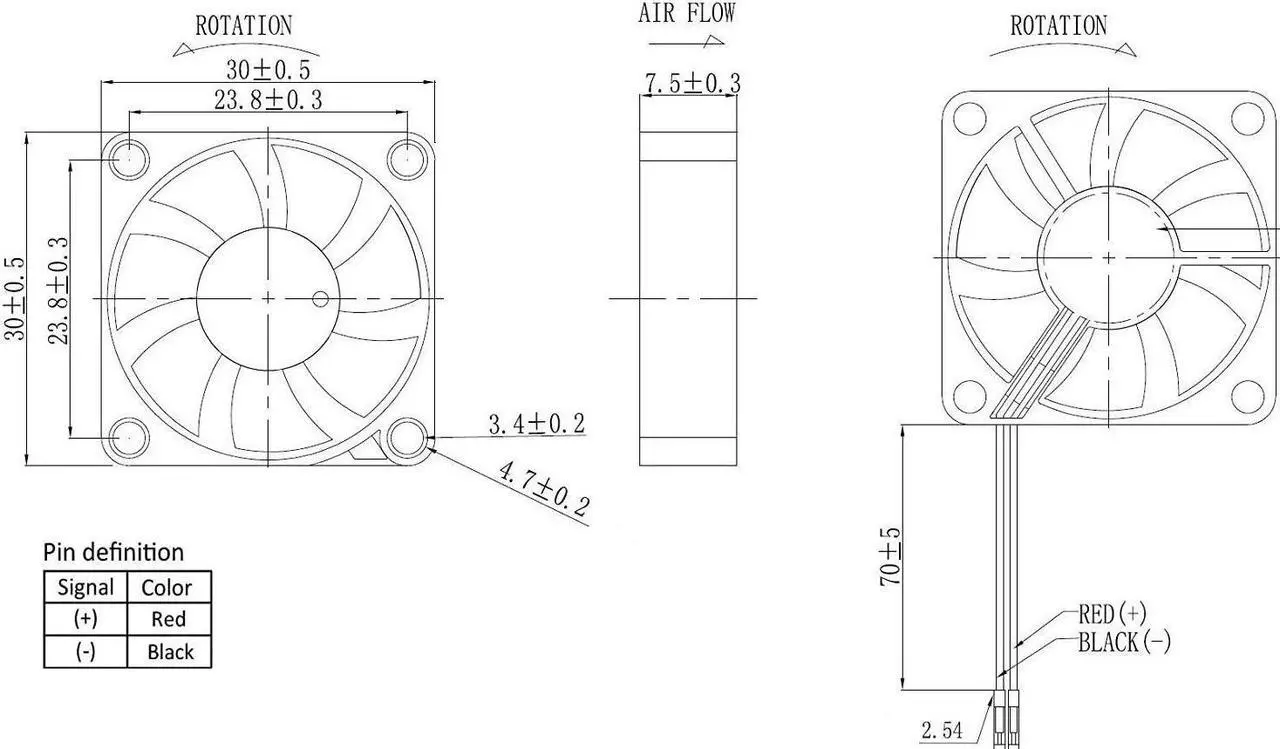 Alt view image 5 of 5 - Easycargo 30mm Fan 5V 3.3V DC Quiet Fan for Raspberry Pi 5 4 3B+ 3007 (4-Sets)