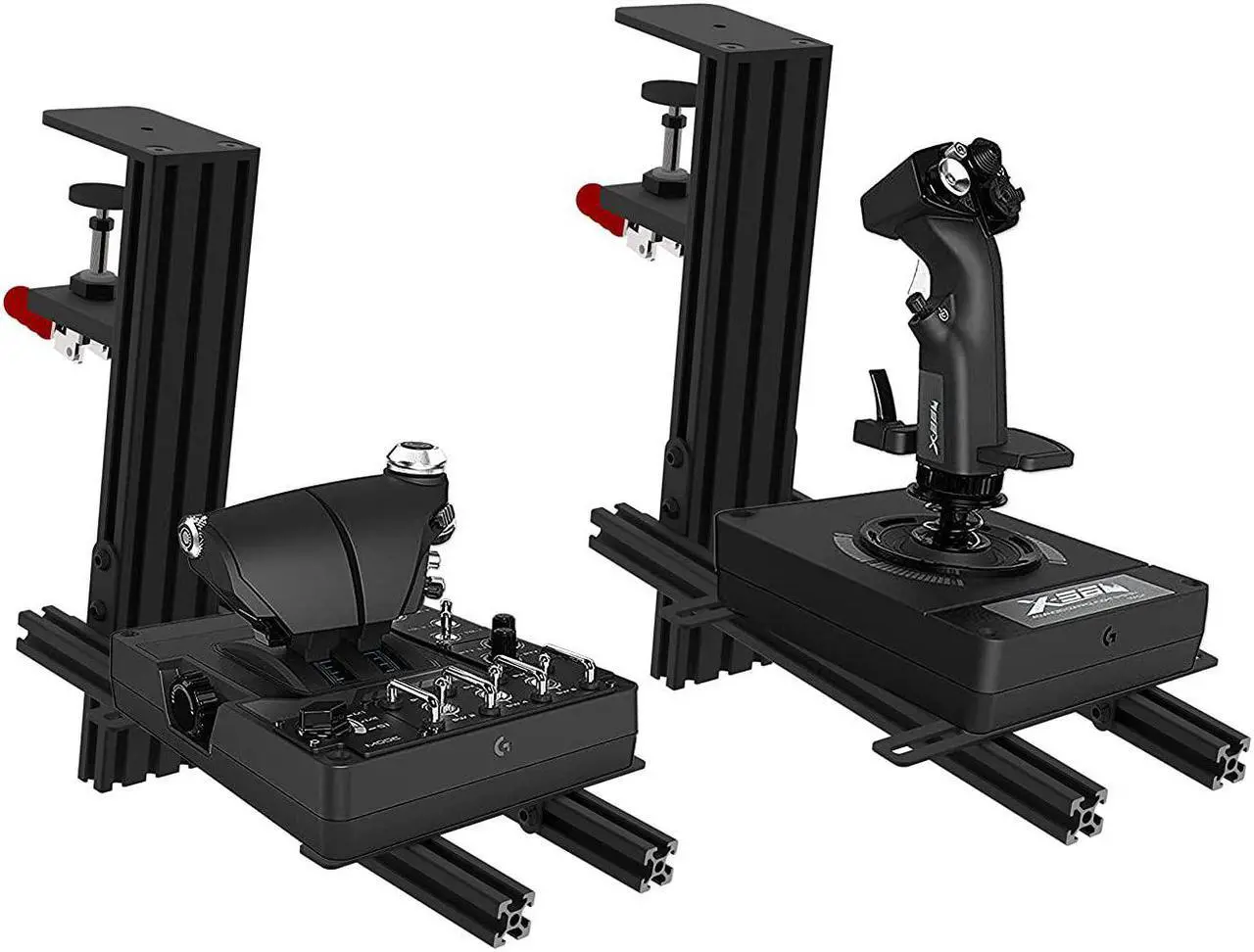 Main image of Hikig 2 Set The Desk Mount for The Flight Sim Game Joystick, Throttle and Hotas Systems Compatible with Logitech X56, X52, X52 Pro, Thrustmaster T-Flight Hotas,Thrustmaster T.16000M, Thrustmaster TCA