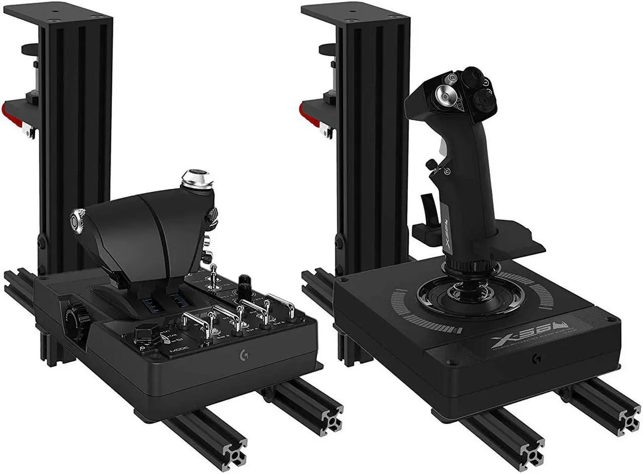 Alt view image 7 of 7 - Hikig 2 Set The Desk Mount for The Flight Sim Game Joystick, Throttle and Hotas Systems Compatible with Logitech X56, X52, X52 Pro, Thrustmaster T-Flight Hotas,Thrustmaster T.16000M, Thrustmaster TCA