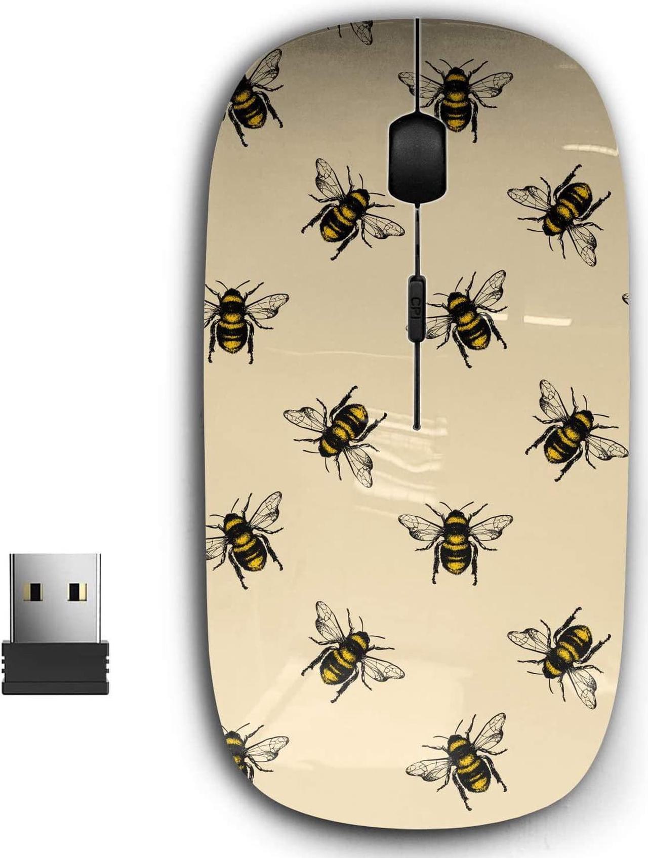 Main image of KAWAMOUSE 2.4G Ergonomic Portable USB Wireless Mouse for PC, Laptop, Computer, Notebook with Nano Receiver (Honey Bee)