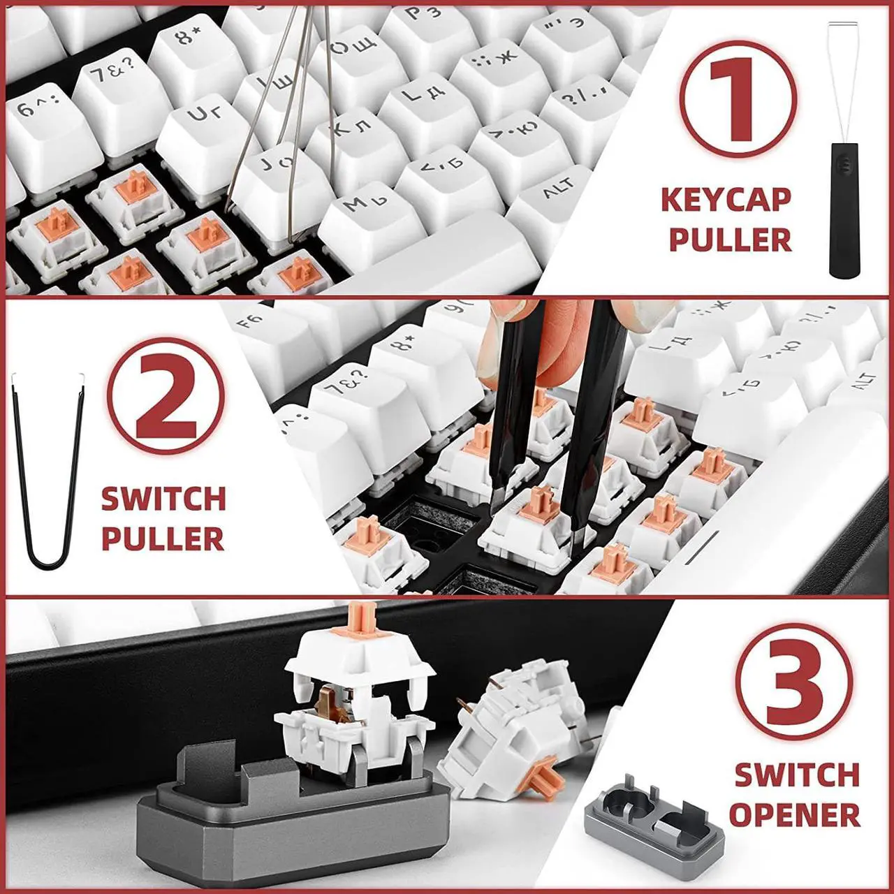 Alt view image 4 of 7 - Keyboard Lube Kit JRX 205G0 0.53oz/15g for Mechanical Lube, Switch Opener MX Kailh Gateron Switch,Keyboard Tools with Keycap Puller (RJ-074)