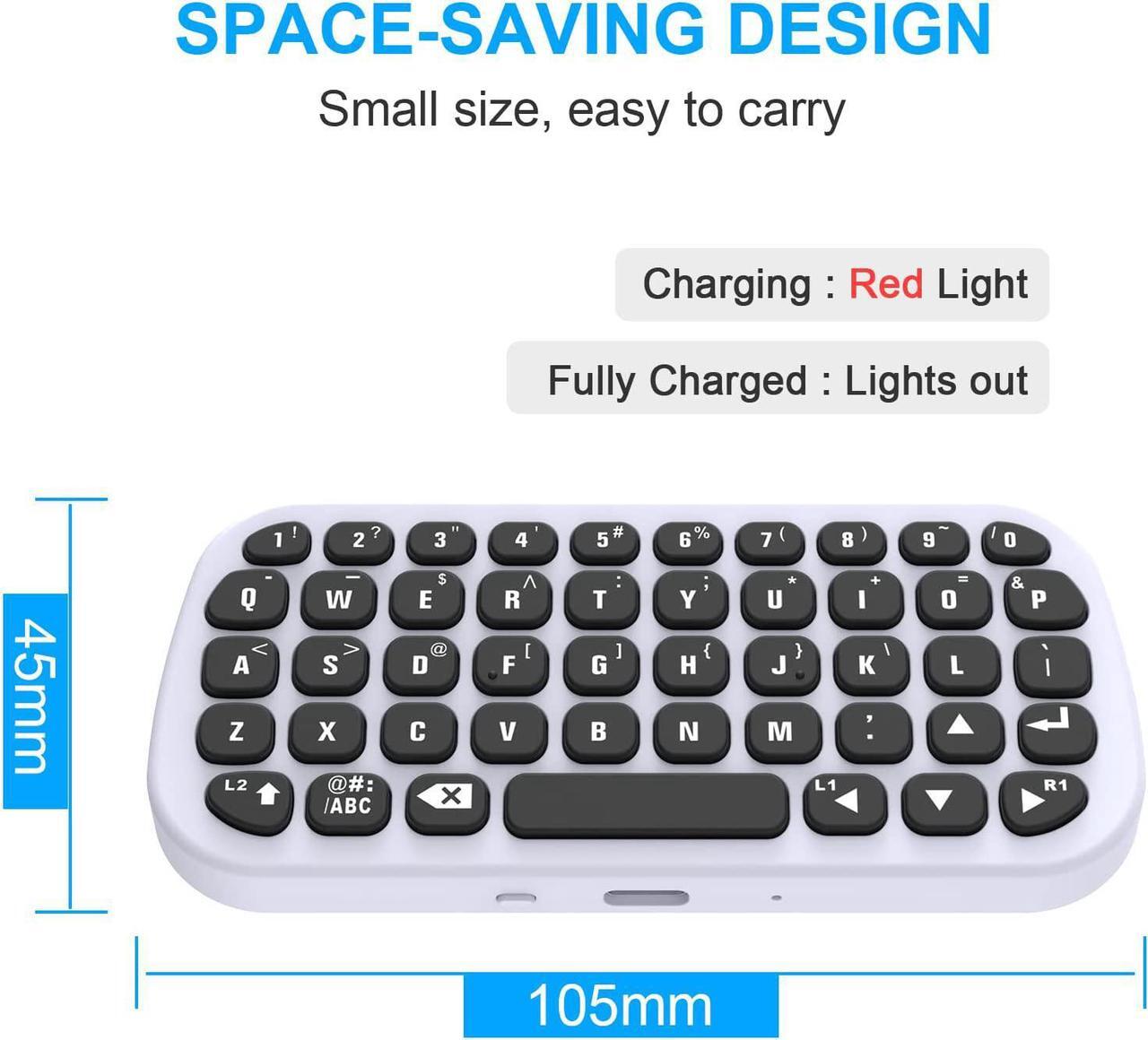 Alt view image 2 of 7 - Upgraded Controller Keyboard for PS5, YUANHOT Bluetooth 3.0 Mini Chatpad Game Keypad Keyboard with 3.5mm Audio Jack for Messaging and Gaming Live Chat for Playstation 5 Remote