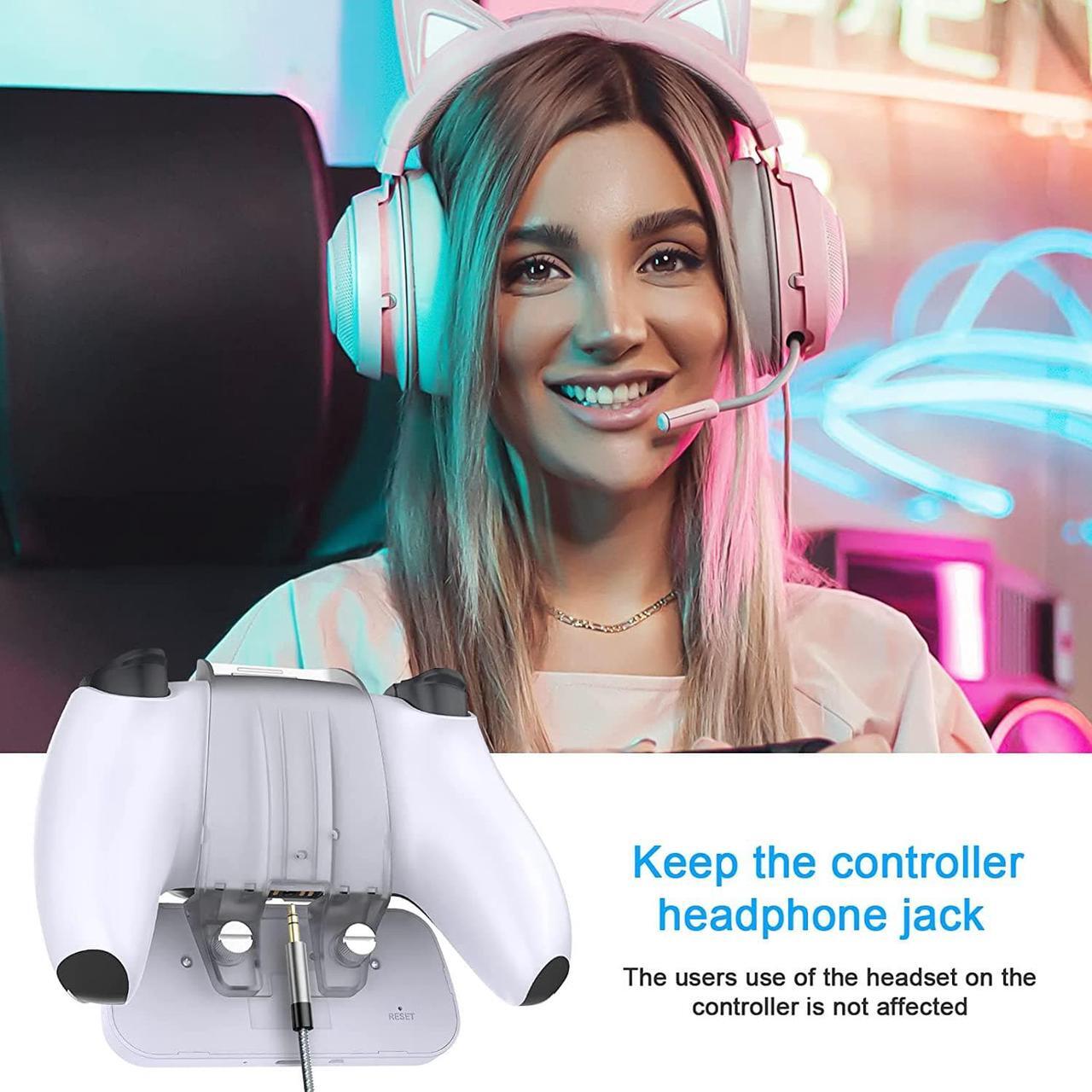 Alt view image 5 of 7 - Upgraded Controller Keyboard for PS5, YUANHOT Bluetooth 3.0 Mini Chatpad Game Keypad Keyboard with 3.5mm Audio Jack for Messaging and Gaming Live Chat for Playstation 5 Remote