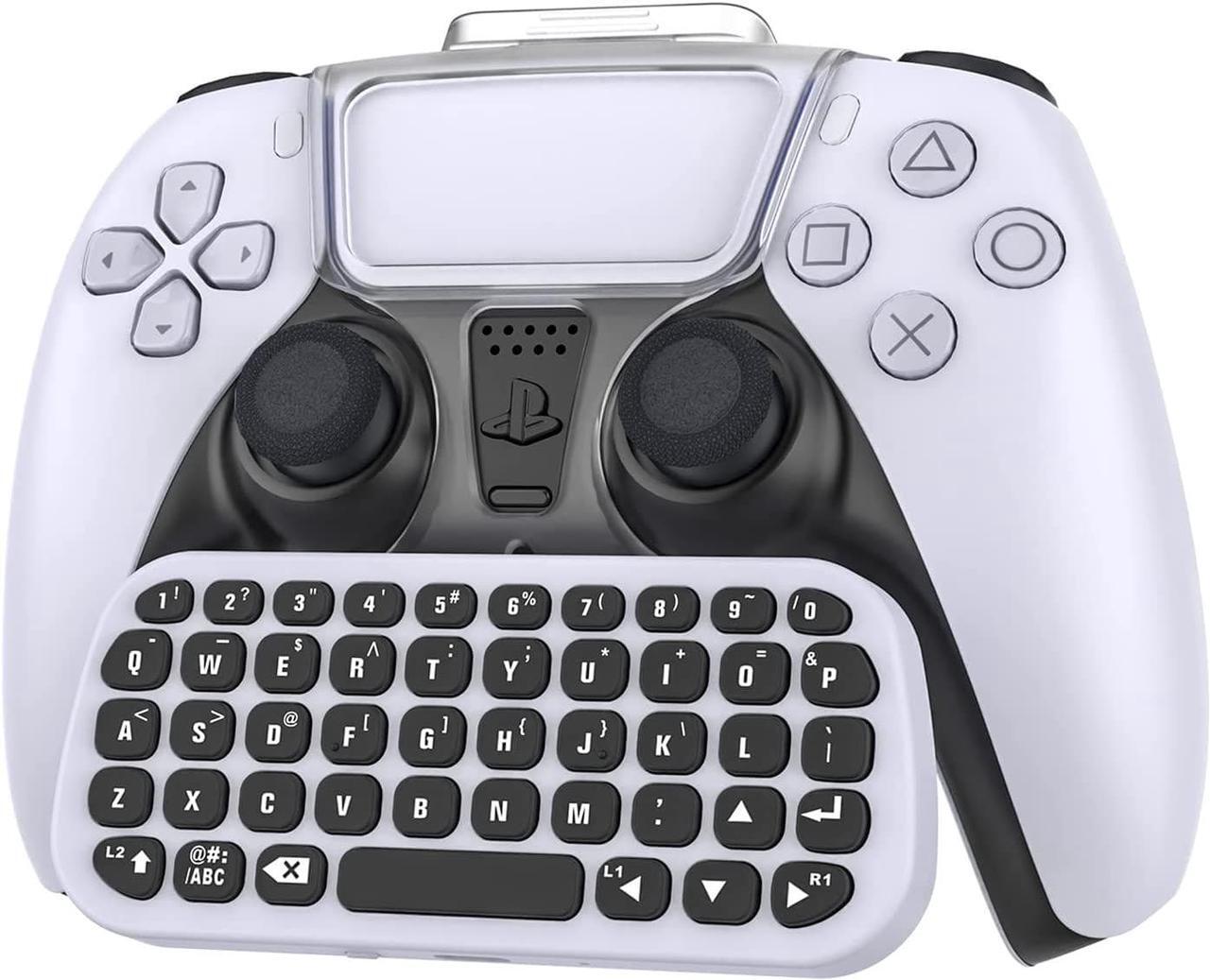 Alt view image 7 of 7 - Upgraded Controller Keyboard for PS5, YUANHOT Bluetooth 3.0 Mini Chatpad Game Keypad Keyboard with 3.5mm Audio Jack for Messaging and Gaming Live Chat for Playstation 5 Remote
