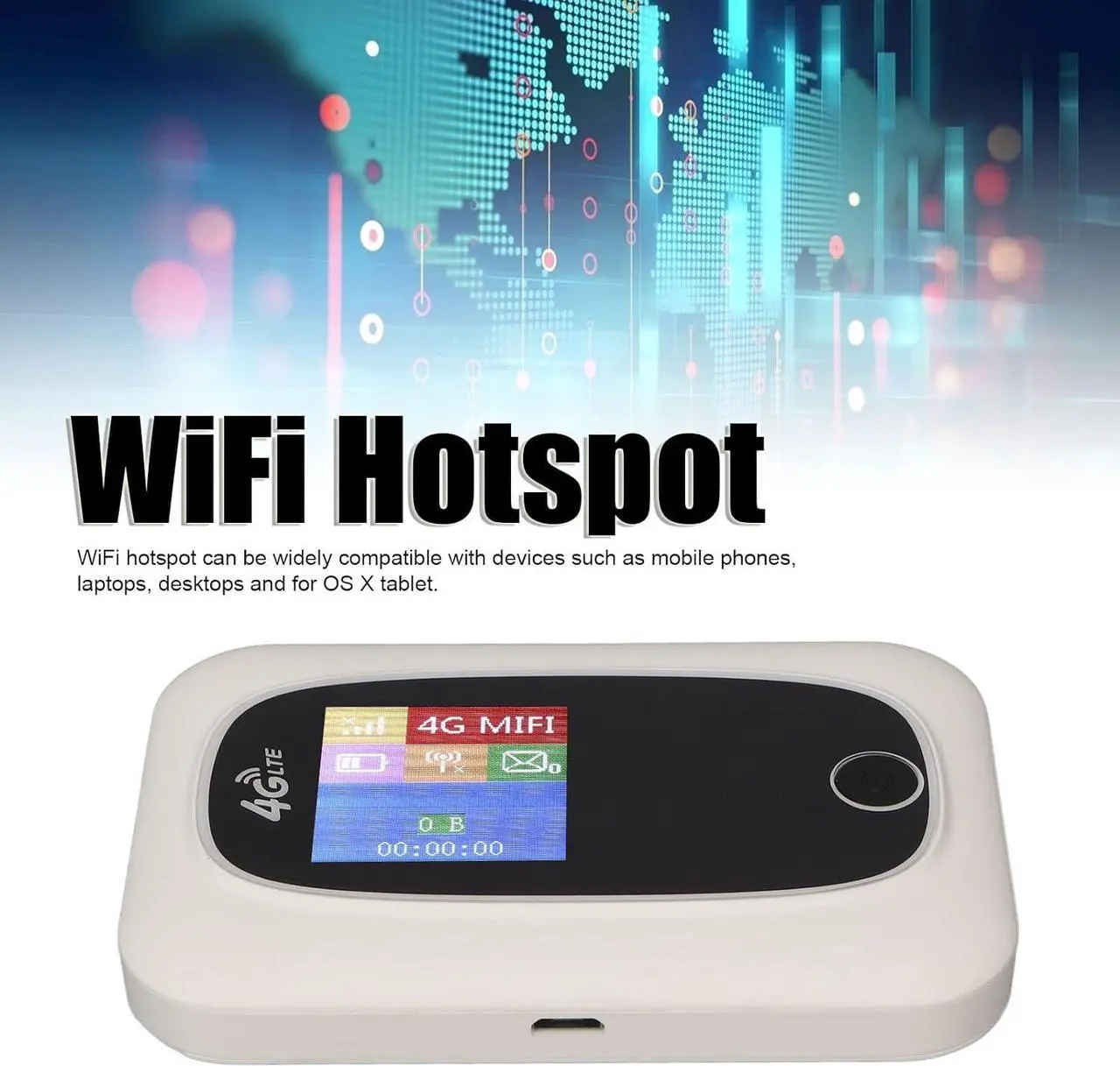 Alt view image 2 of 7 - Mobile WiFi Hotspot, Portable WiFi Hotspot for Travel, 4G LTE Router, 4G LTE Modem Router with SIM Card Slot, Internet Router Devices for Travel Vacation Rentals Camping Gathering