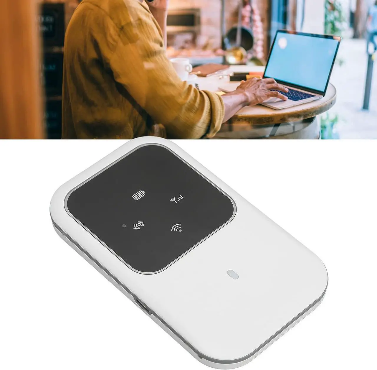 Alt view image 2 of 7 - H80 Mobile WiFi Hotspot, Multifunctional Portable Hotspot WiFi Plug in 4G LTE Mobile Router with LED Display for Outdoor Car Travel