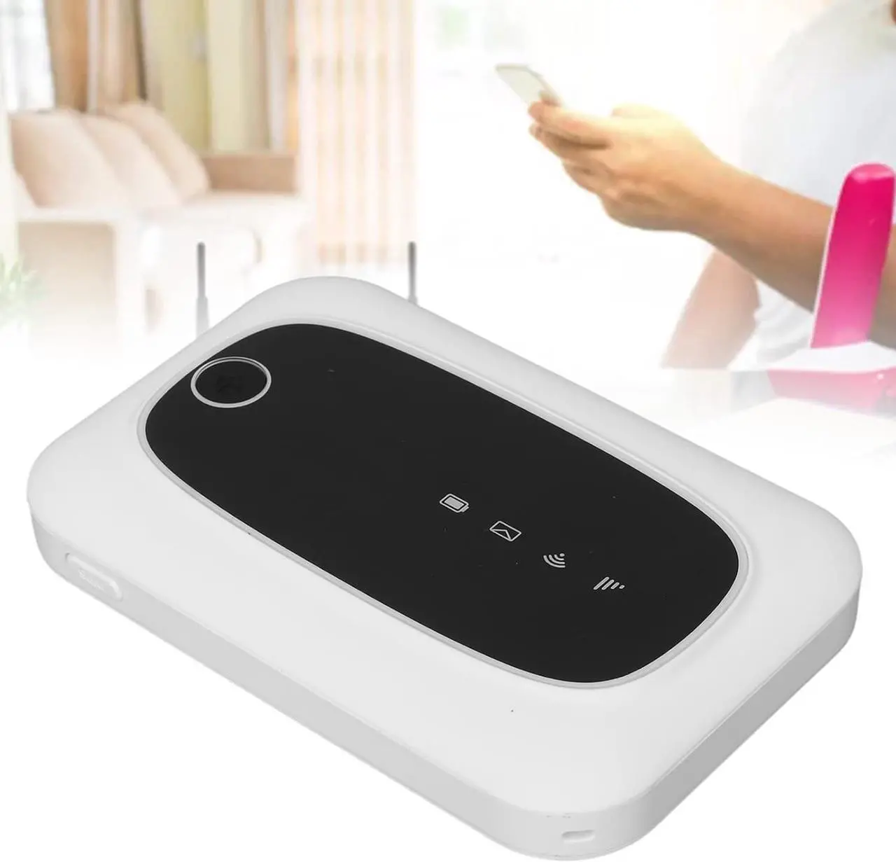 Alt view image 6 of 7 - Wireless Router, 4G LTE Mobile Hotspot WiFi Router 300Mbps Travel Router for Tablet, Laptop, Cell Phone, 2000mAh Battery, White