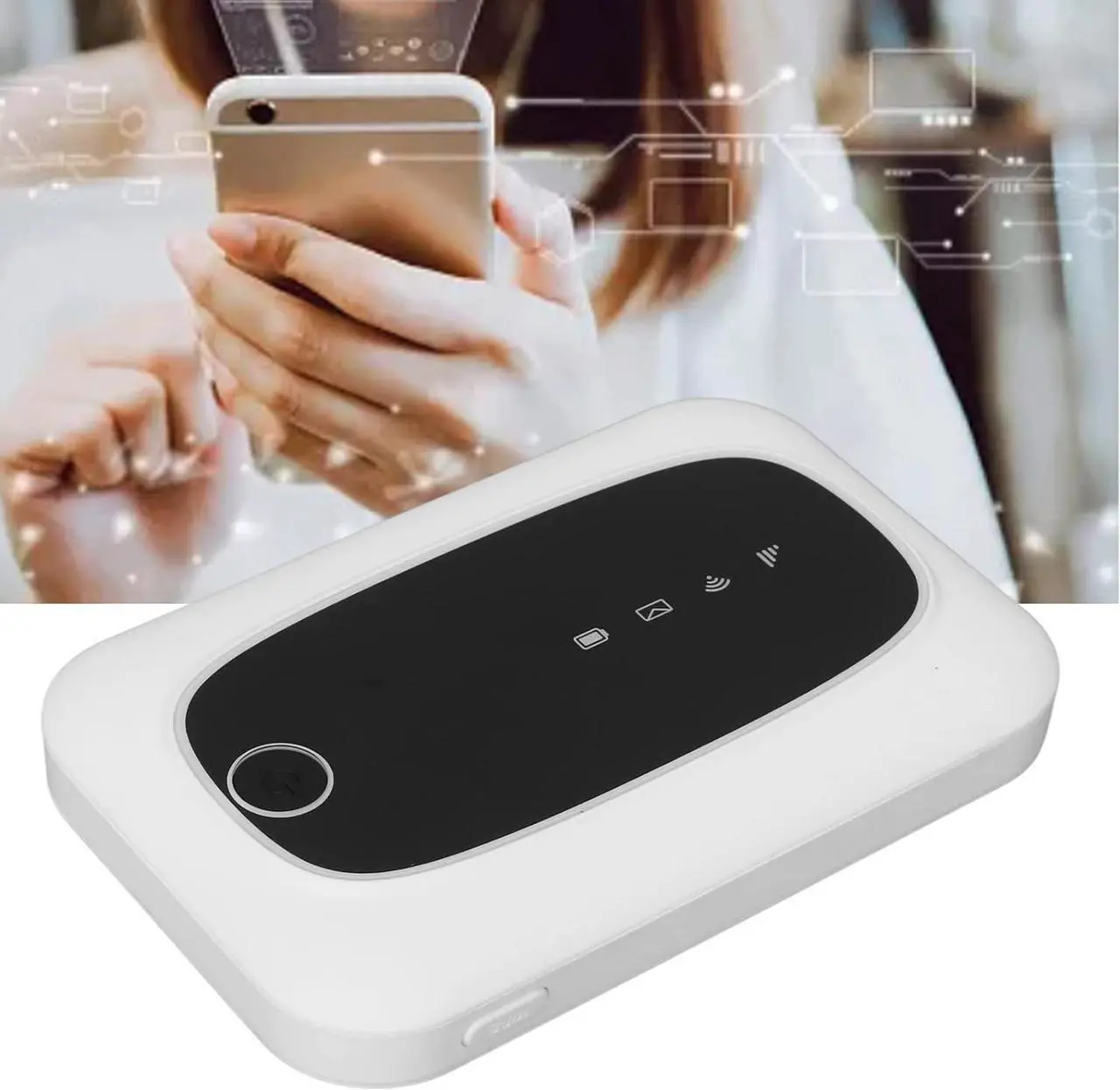 Alt view image 4 of 7 - Wireless Router, 4G LTE Mobile Hotspot WiFi Router 300Mbps Travel Router for Tablet, Laptop, Cell Phone, 2000mAh Battery, White