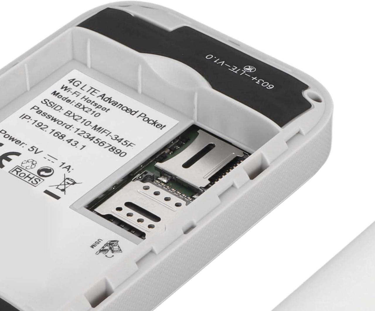 Alt view image 7 of 7 - 4G WiFi Router, 4G LTE WiFi Hotspot Device with SIM Card Slot, Low Power Consumption, Long Battery Life, Up to 10 Devices, for Mobile Phones, Laptops, Computers, Smart TVS