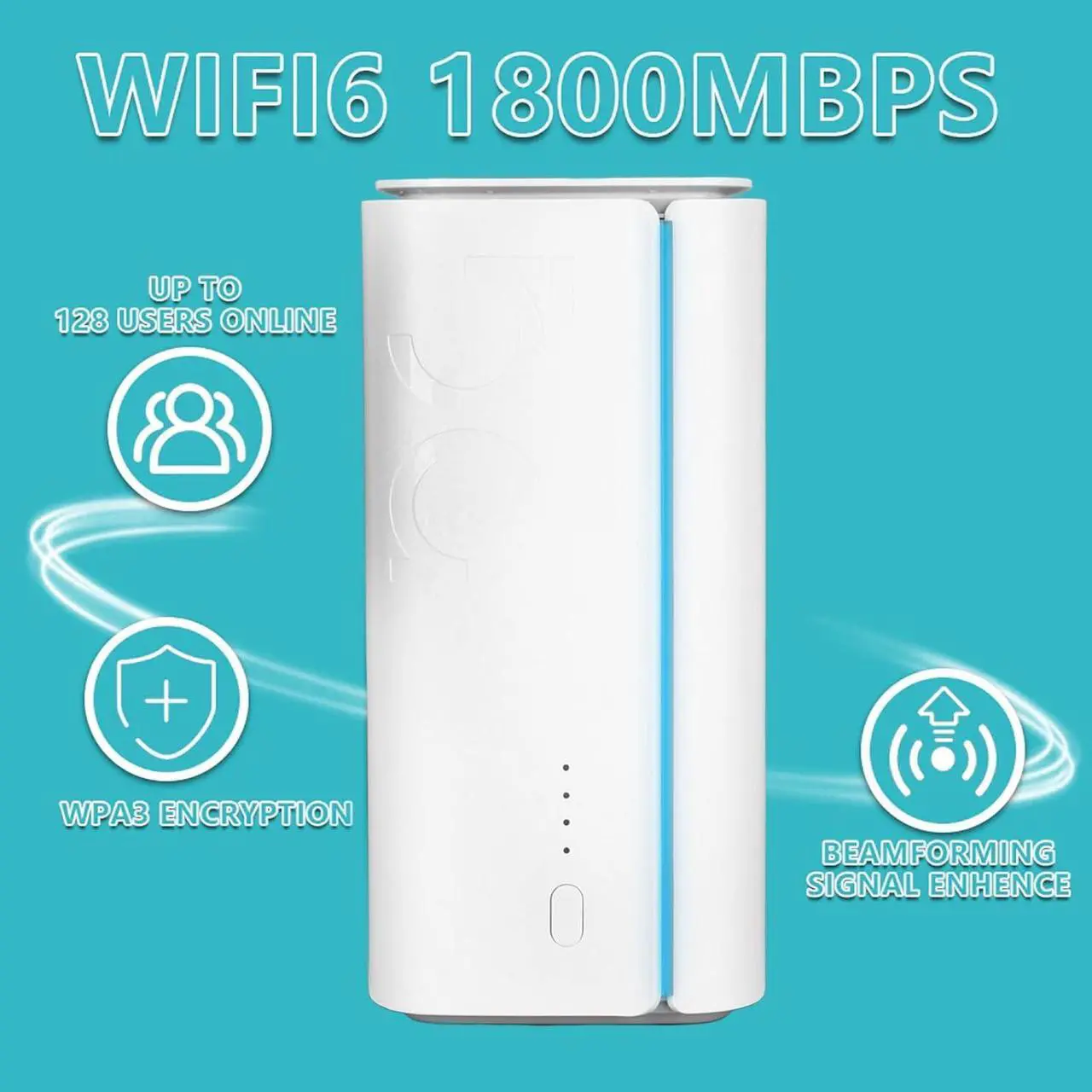 Alt view image 4 of 7 - Newest Updated 5G WiFi Router, 5G NR SA NSA Router with SIM Card Slot, WiFi 6 Router 5G Dual Band Network Router, Wireless Gigabit Router with 8 High Gain Antennas (US)