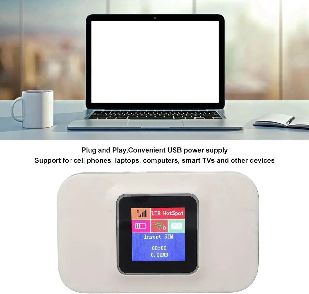 Alt view image 7 of 7 - Mini Smart Router, Plug and Play SIM Card Slot Convenient Practical 3000mah Battery Pocket 5G WIFI for Business